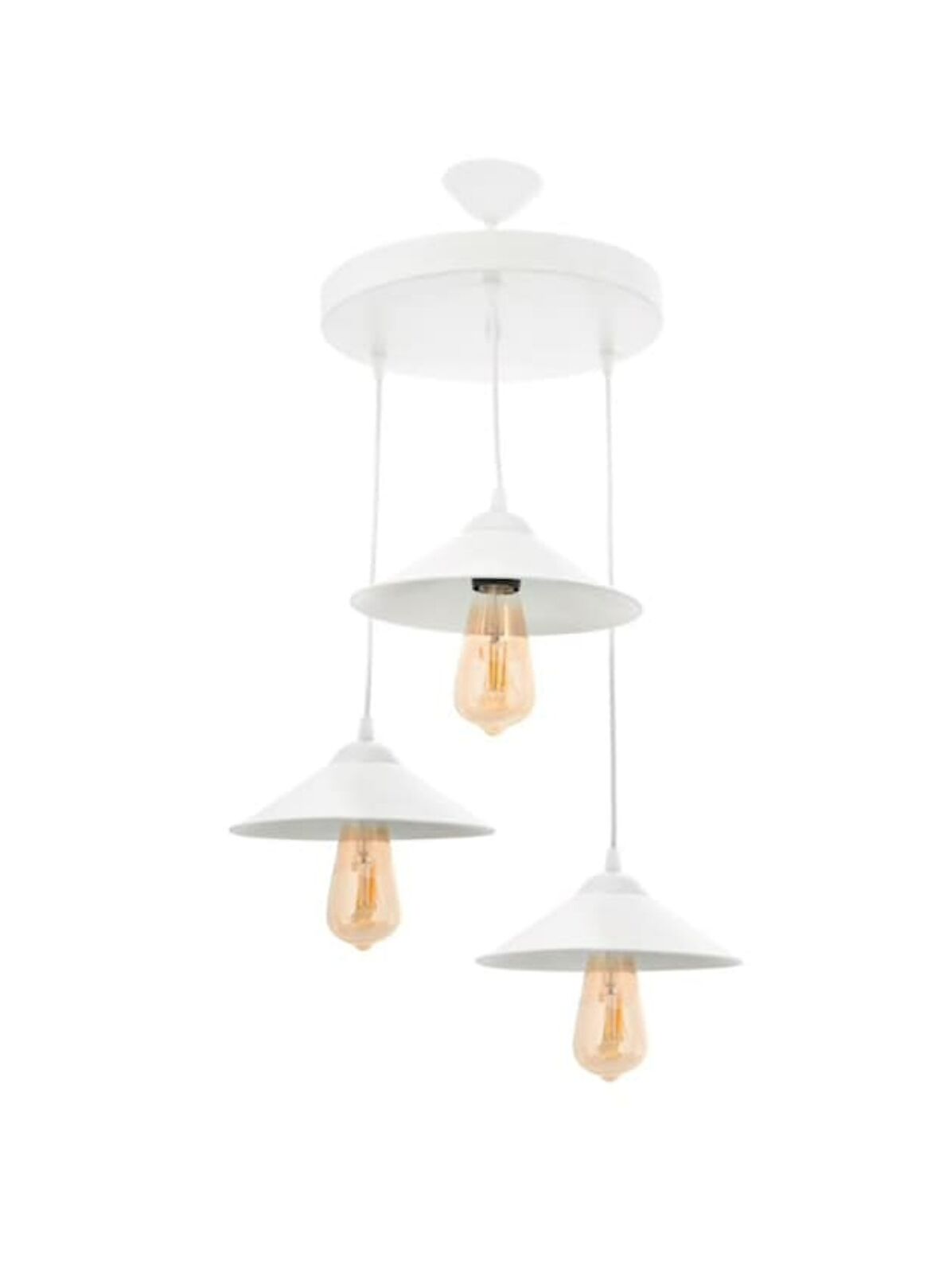 Kampanya Beyaz Retro Metal 3 lü Rustik Dekoratif Sarkıt Avize