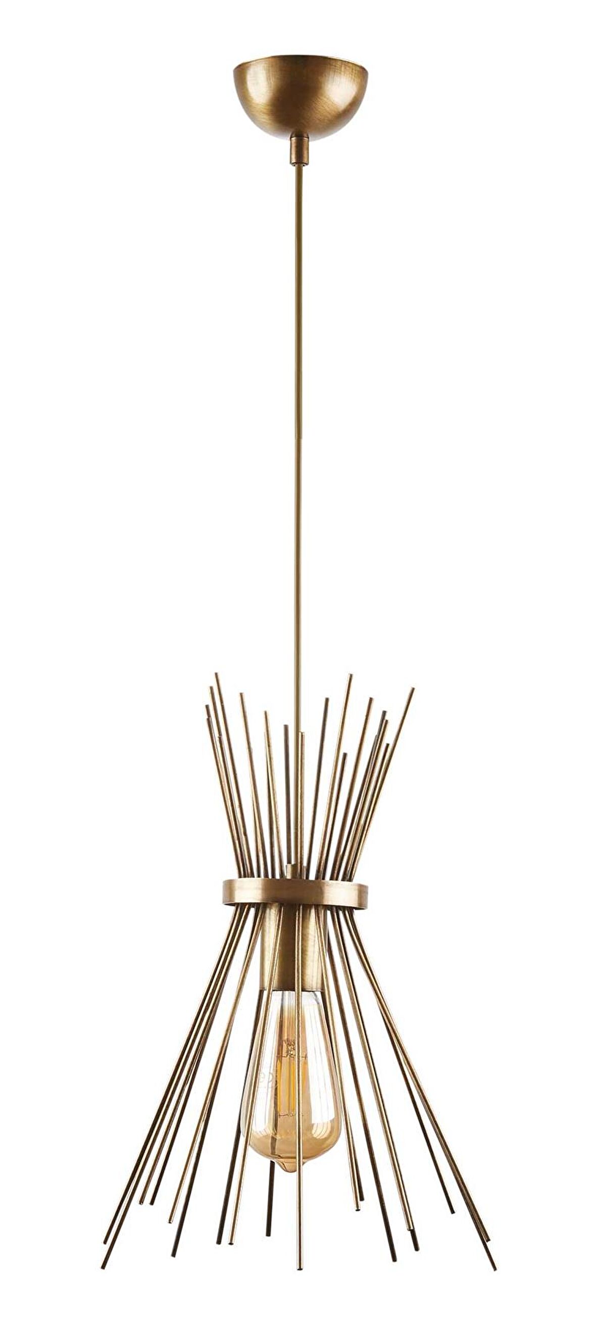 Retro Metal Tekli  Eskitme Rustik Dekoratif Kirpi Sarkıt Avize