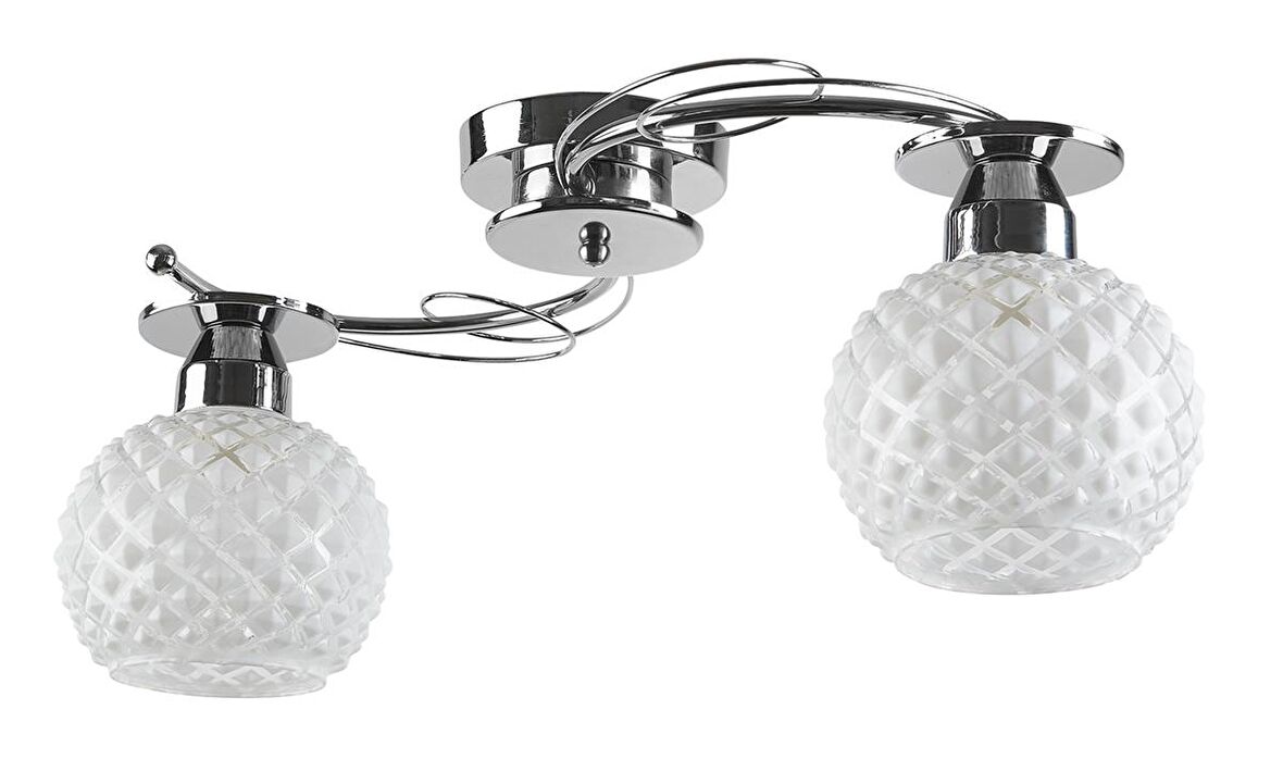 Rys Modern Krom 2 Li Spor Dekoratif Camlı Tavan Sarkıt Avize