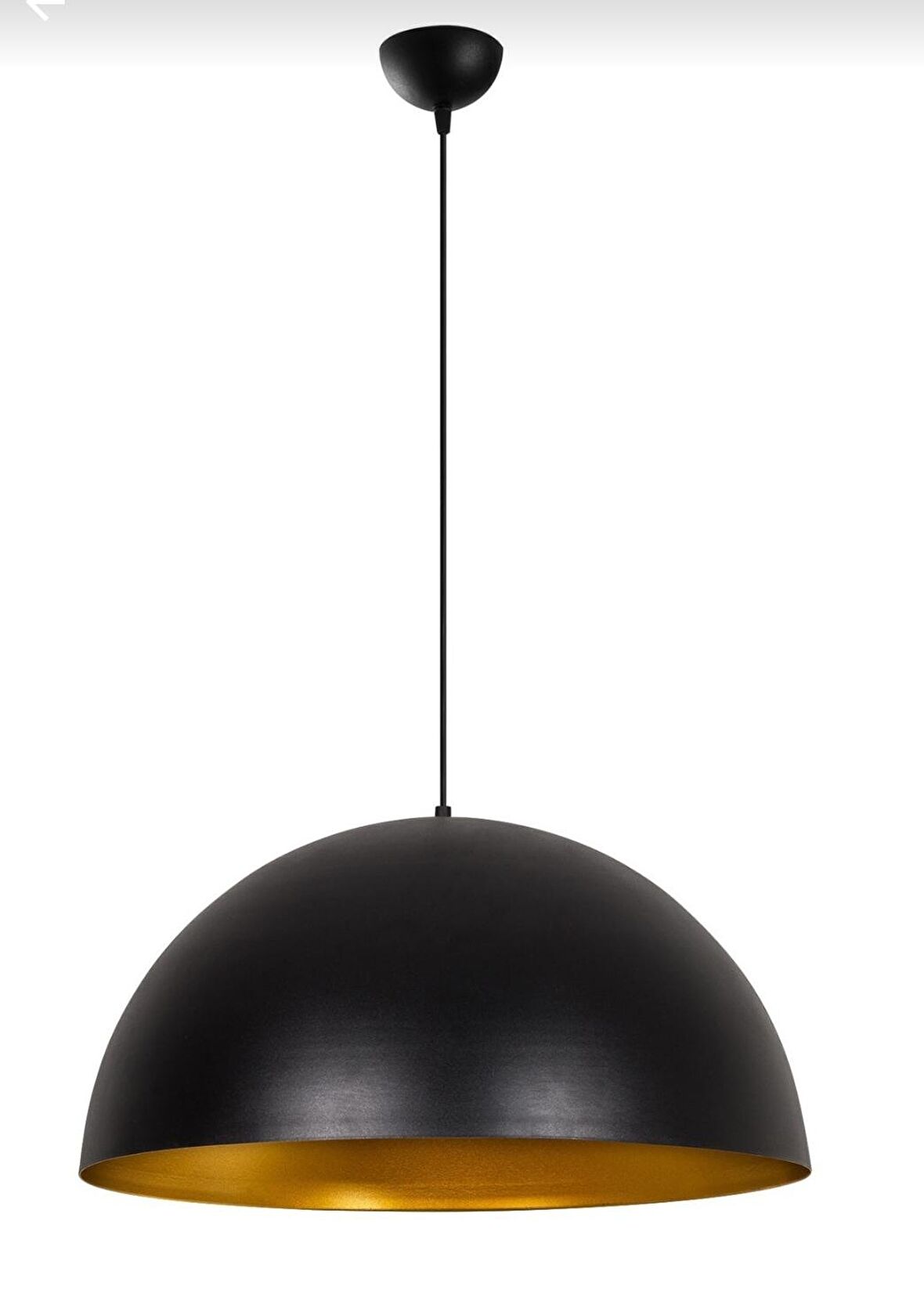 Rys  Retro Metal Dekoratif Tekli Siyah içi Gold Tekli Sarkıt Çap:40 cm