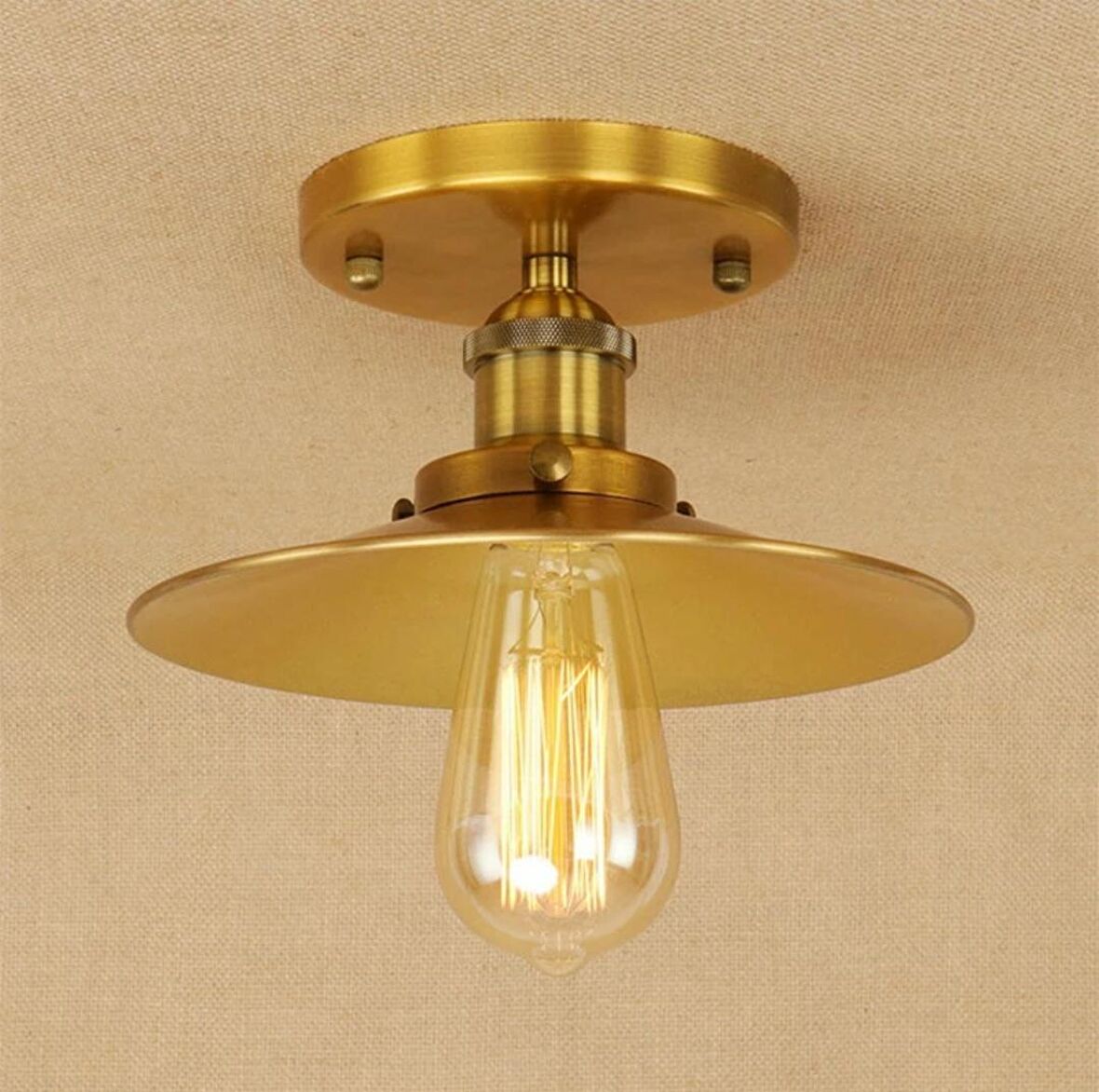 Rys Retro Eskitme Kaplama Tekli Tavan Ploftoner Avize Çap:23 cm