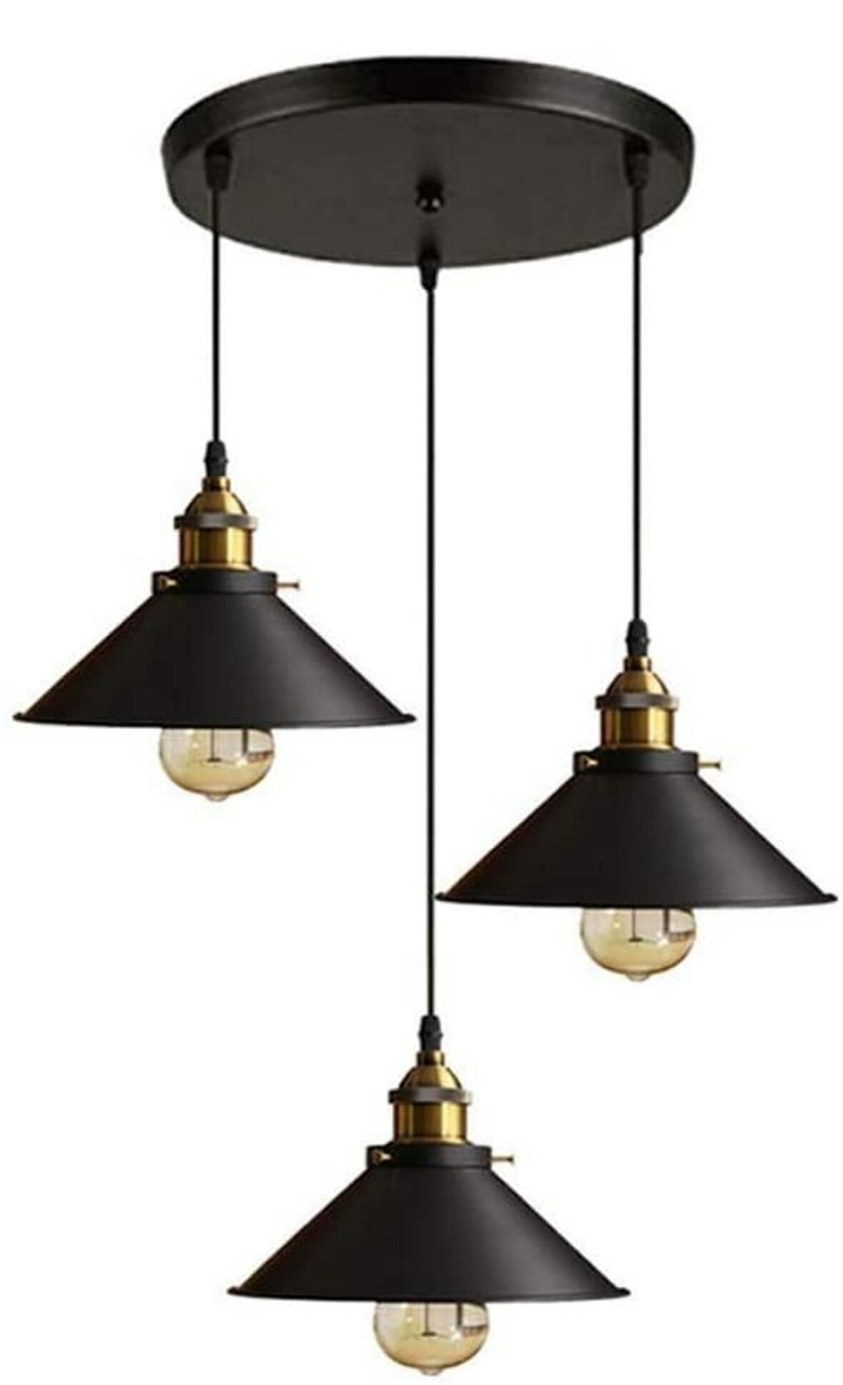 Rys Retro Metal Dekoratif 3 lü Dekoratif Rustik Sarkıt  Avize Çap:30 cm