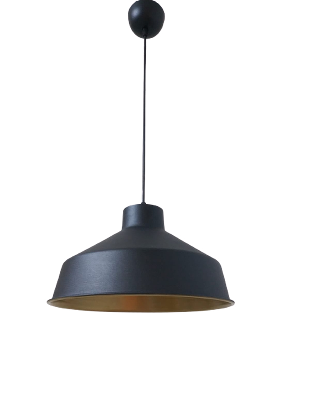 Rys Retro Metal Siyah Dekoratif Siyah İçi Gold Kafe Mutfak Avize Çap:30 cm