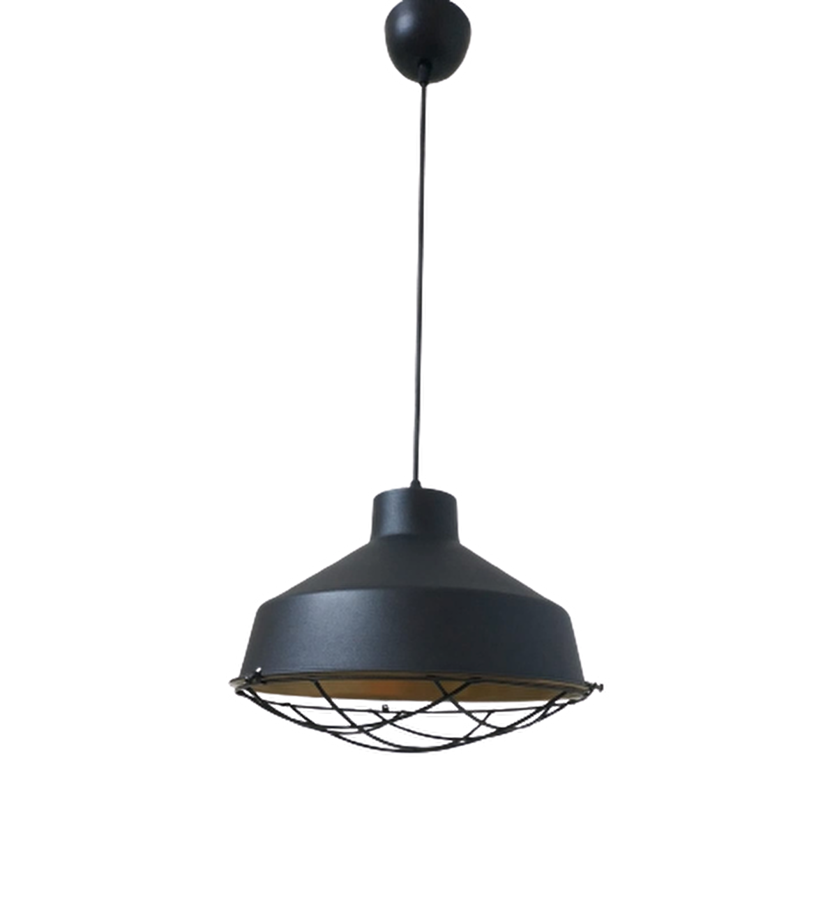 Rys Retro Metal Siyah Dekoratif Kafesli Siyah İçi Gold Kafe Mutfak Avize Çap:30 cm