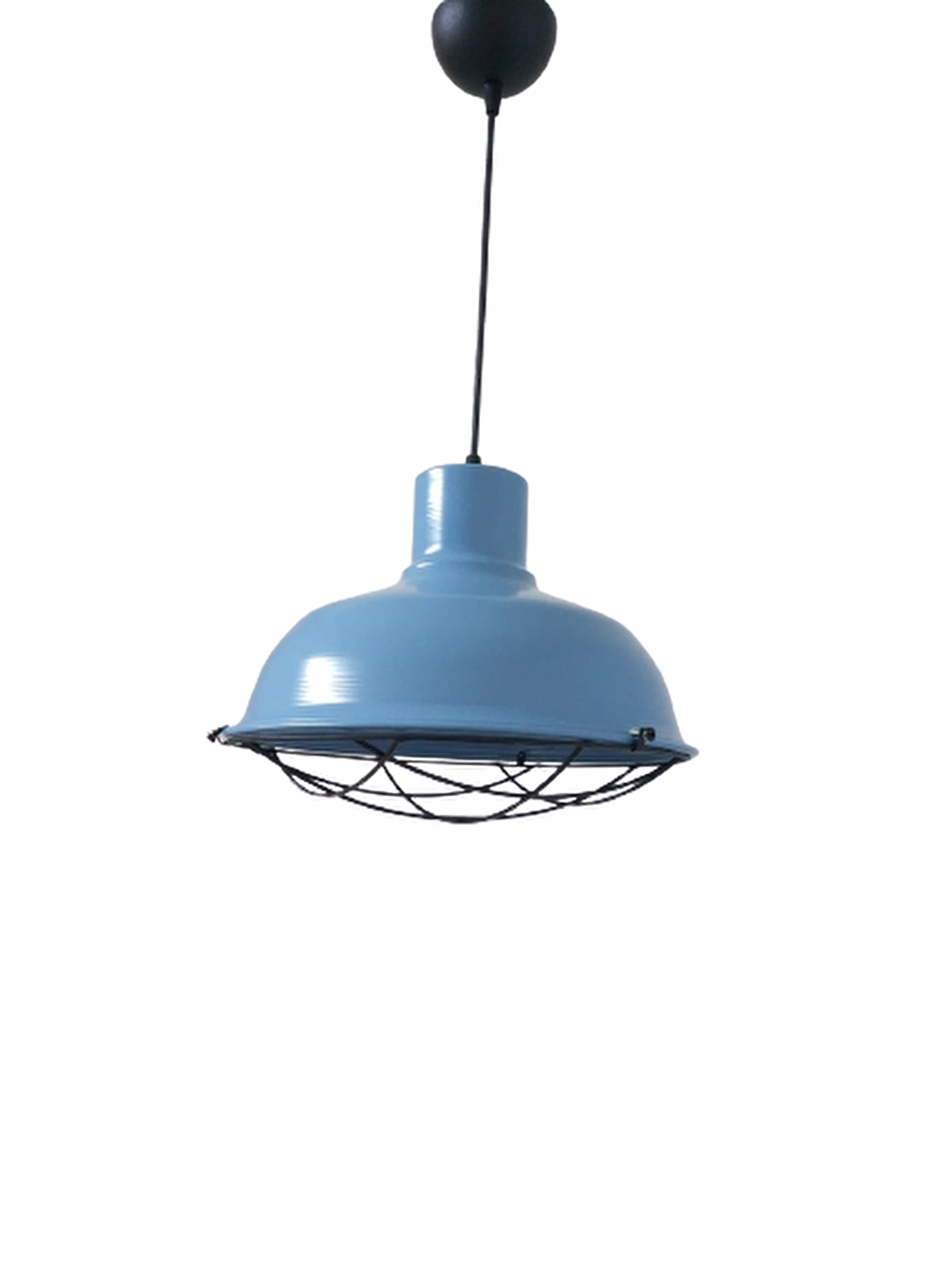 Rys Retro Metal Mavi Dekoratif Tekli Kafesli Kafe Mutfak Sarkıt Avize Çap:30 cm