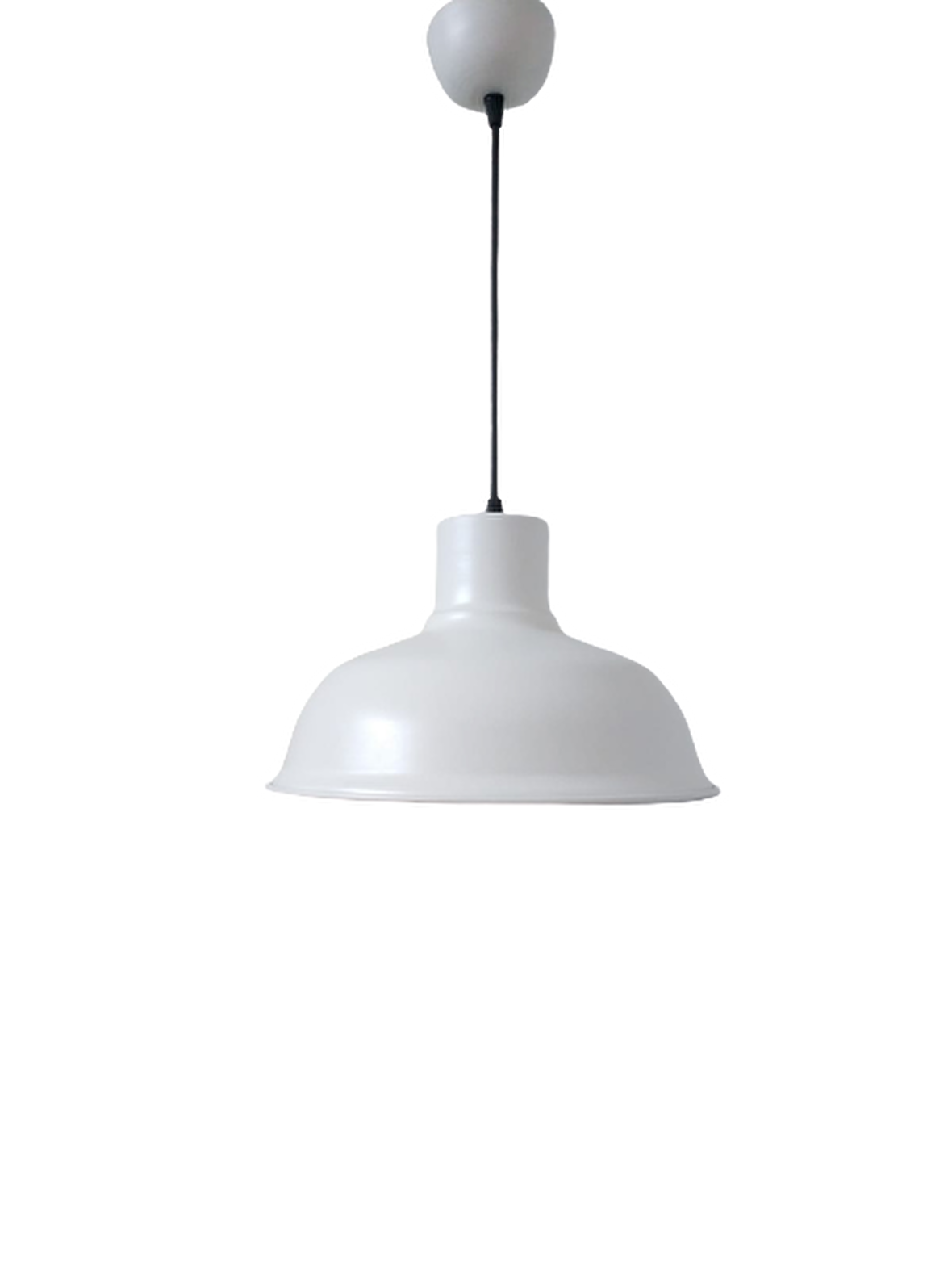 Rys Retro Metal Beyaz içi Beyaz Dekoratif Kafe Mutfak Tekli Sarkıt Avize Çap:30 cm