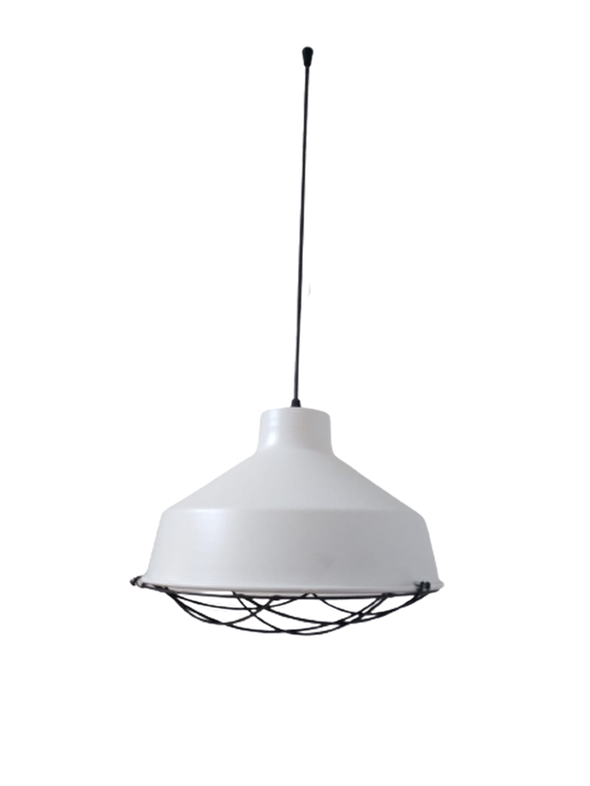 Rys Retro Metal Beyaz içi Beyaz Kafesli Dekoratif Tekli Sarkıt Avize Çap:30 cm