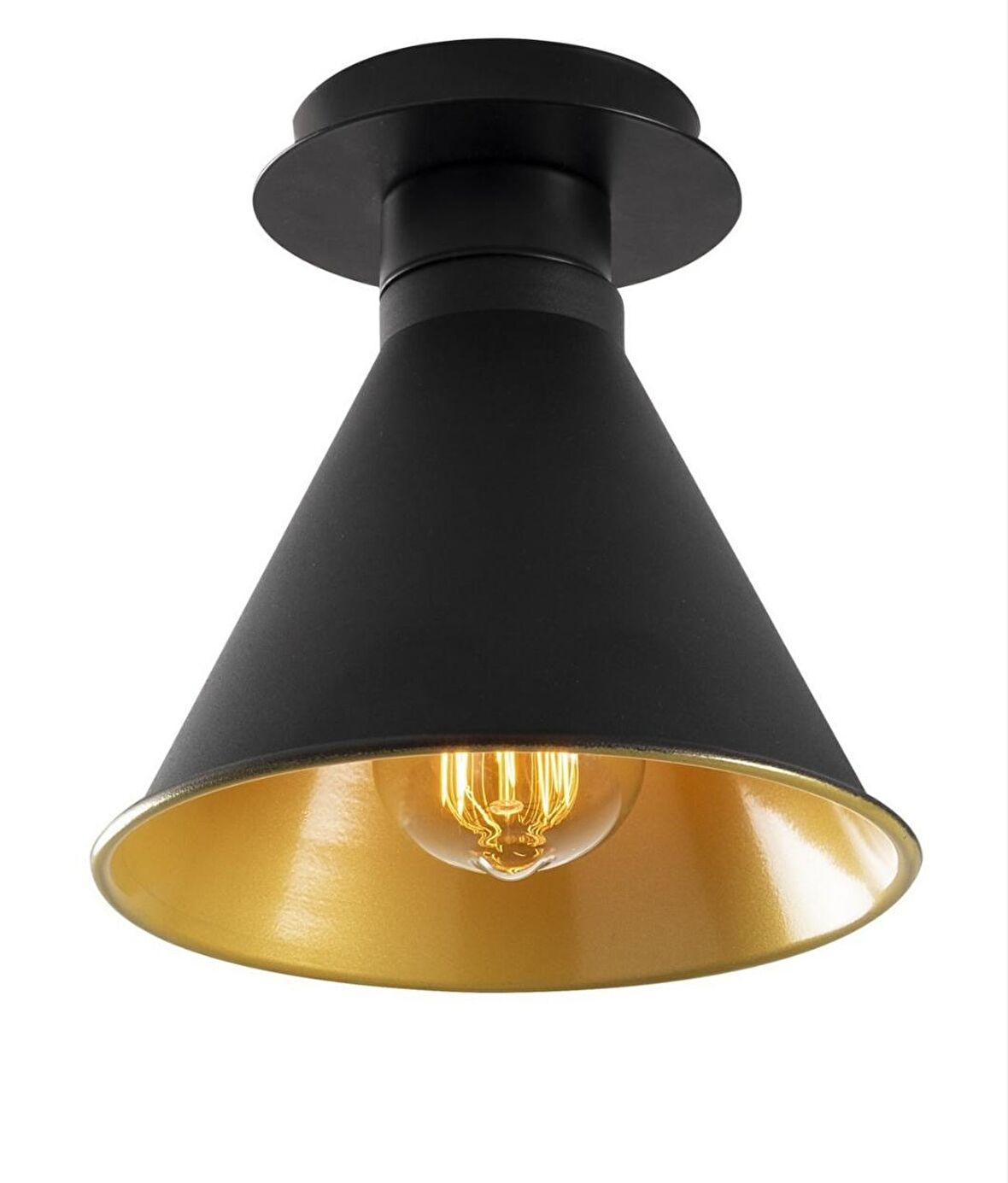 Rys Retro Metal Tavan Plofyoner Siyah Dekotatif Rustik Avize Çap:17 cm