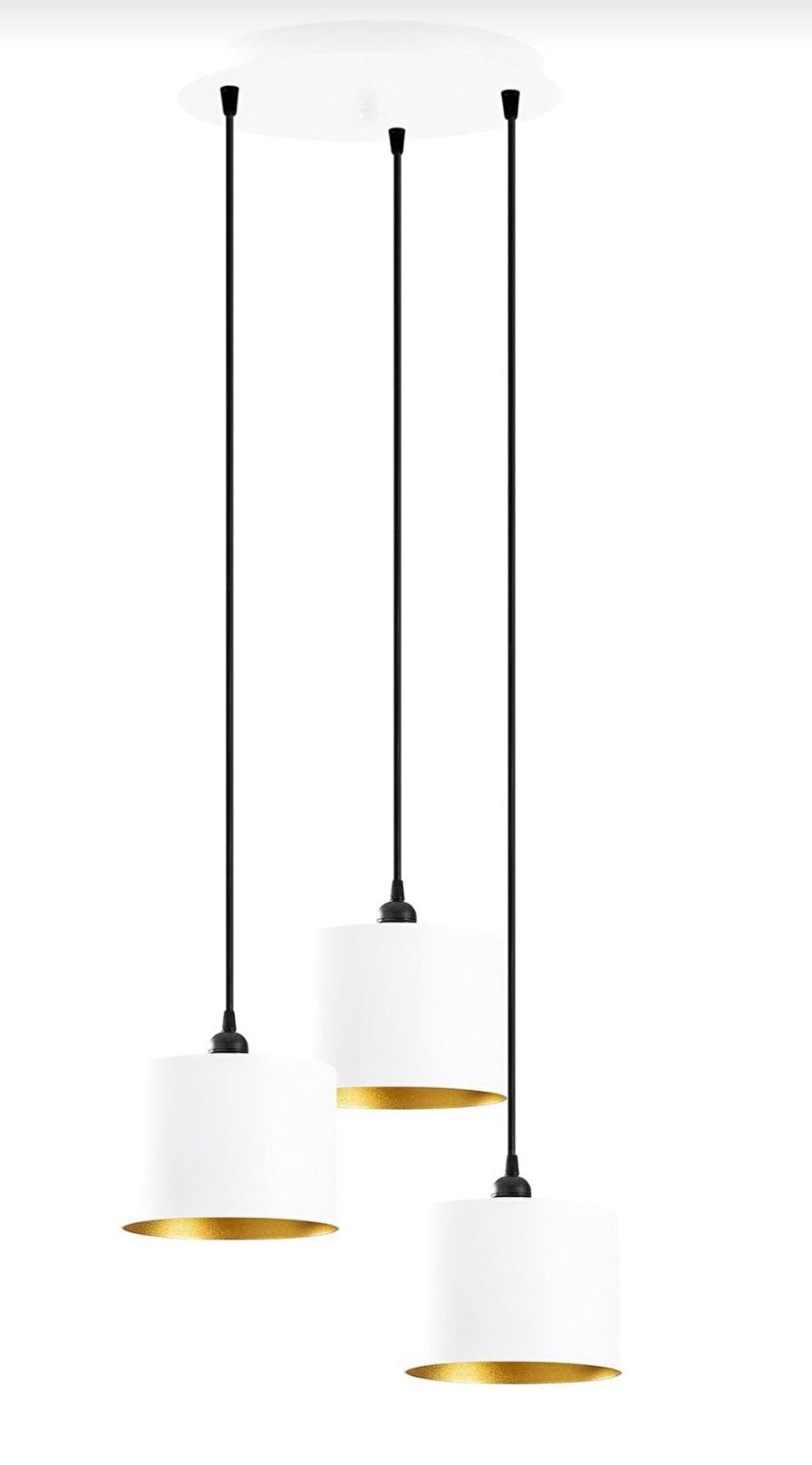 Rys Retro Metal Dekoratif Beyaz Rustik 3 Lü Dekoratif Sarkıt Avize çap:30 cm