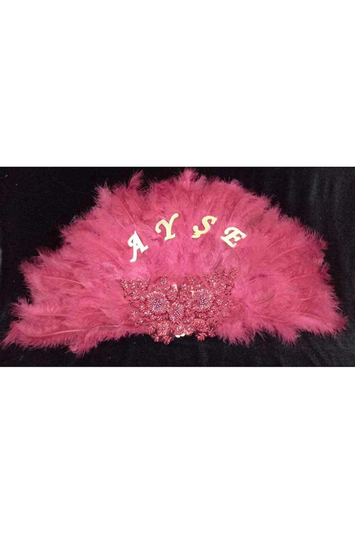 İsme Özel Büyük boy Kına Yelpazesi Tüylü Aplike Yelpaze Kına Malzemesi