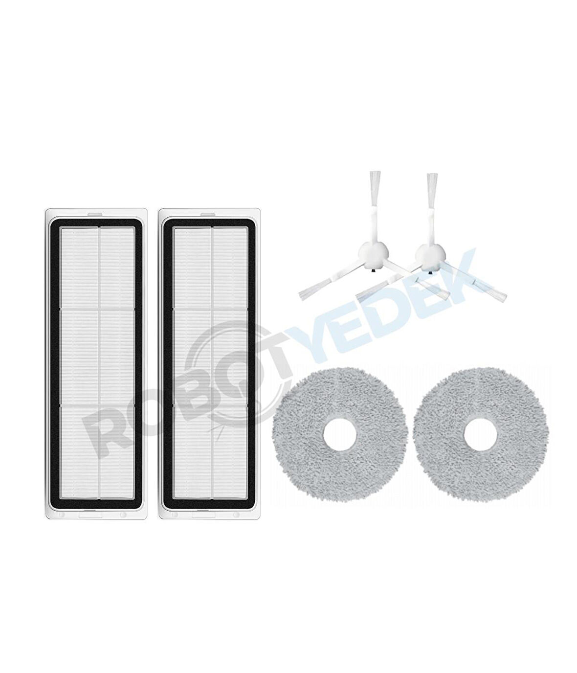 Xiaomi Robot Vacuum S10+ Uyumlu Yedek Hepa Filtre Yan Fırça Mop-6 Parça