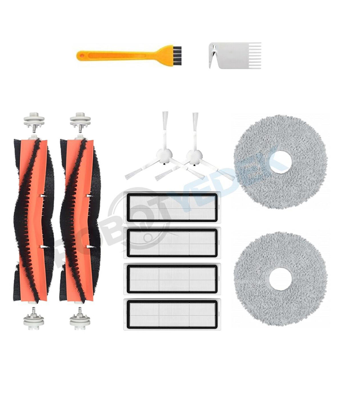 Xiaomi S10+(S10T Değil) Uyumlu Yedek Fırça Hepa Filtre Mop Seti-12 Parça