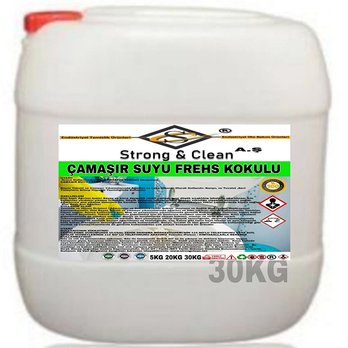 Çamaşır Suyu Fresh Kokulu 30 Kg