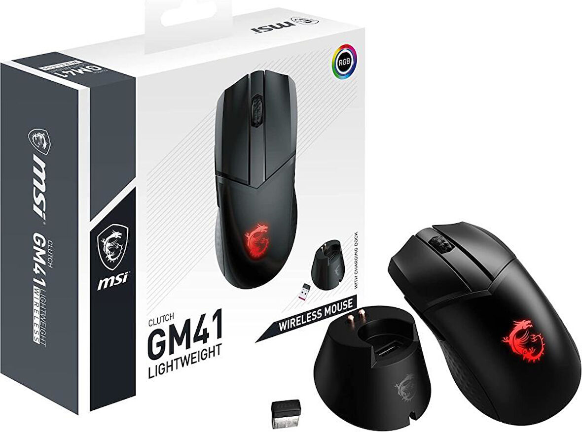 MSI GG CLUTCH GM41 LIGHTWEIGHT WIRELESS GAMING MOUSE 76 GR