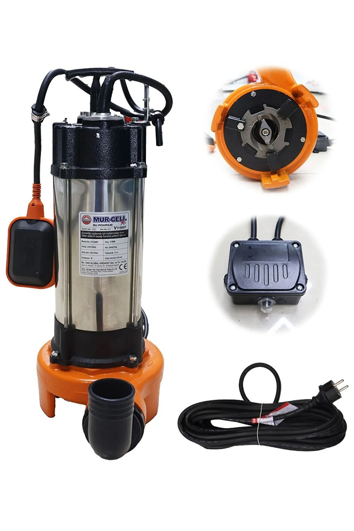 MURCELL 1100DF KİRLİ SU POMPASI