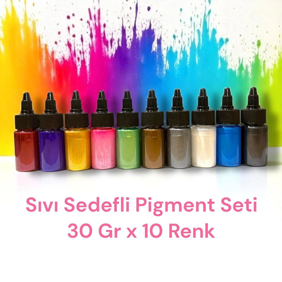Epoksi Bazlı Parlak Sıvı Sedefli Pigment 10 Renk X 30 gr
