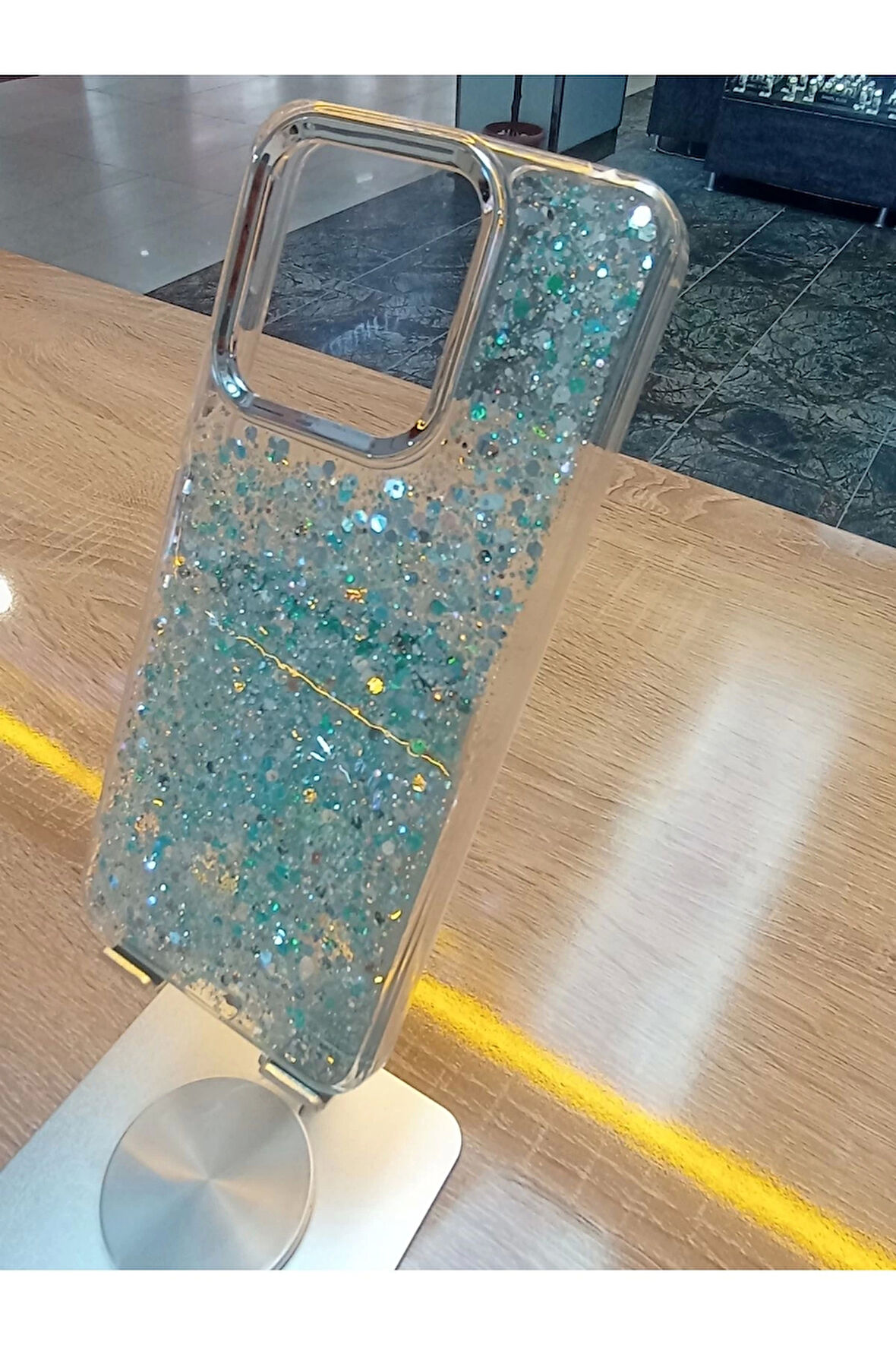 Samsung Galaxy S21 FE Uyumlu Simli Kamera Çerçevesi Metal Kapak Tuşları Metal Kılıf