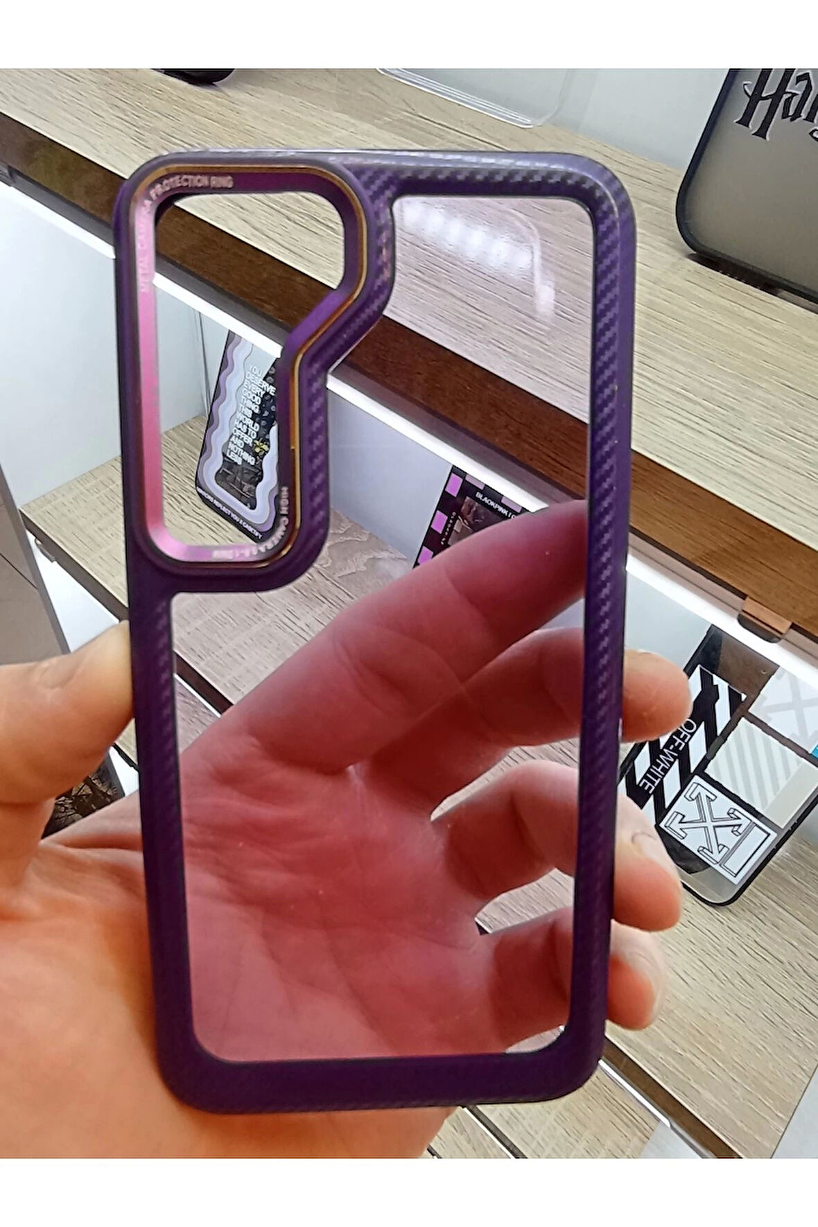 Samsung Galaxy S23 Uyumlu Karbon Kapak Ekstra Darbe Korumalı Mükemmel Hafiflik Sağlayan Karbon Kılıf