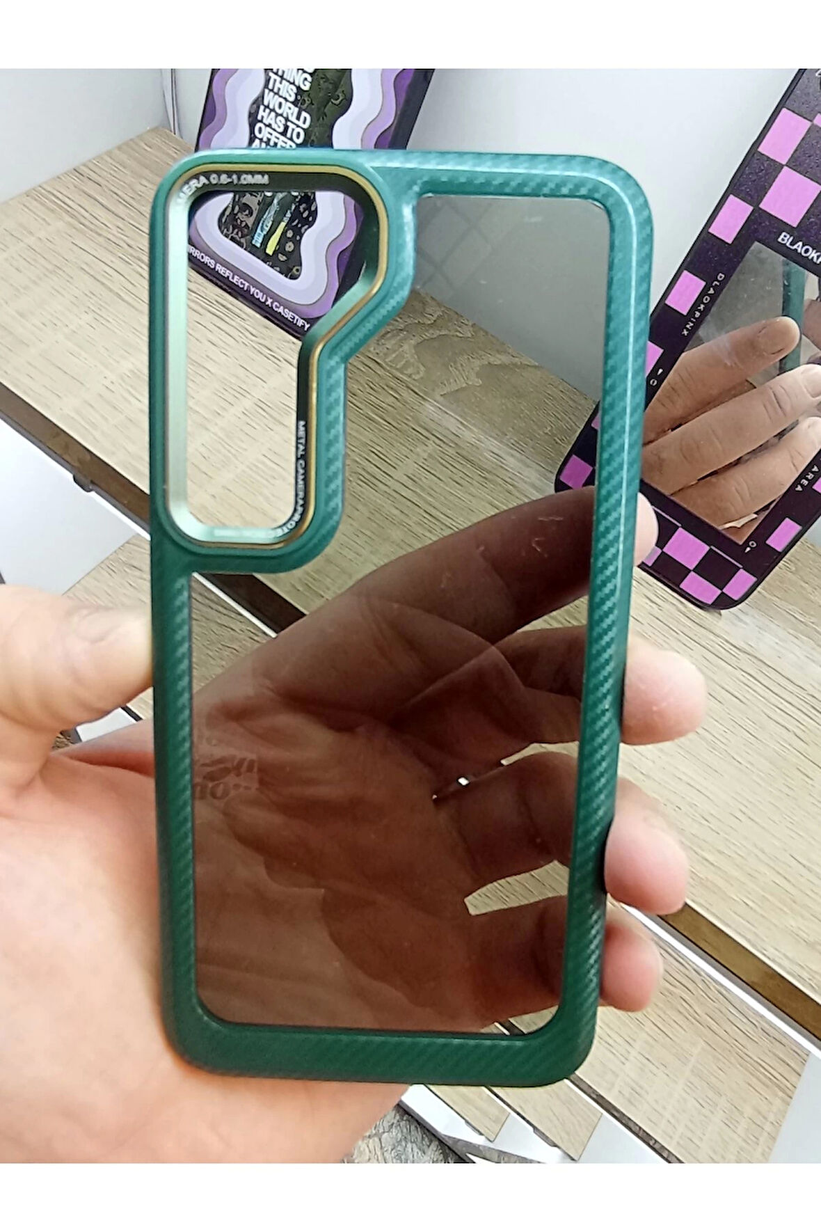 Samsung Galaxy S23 Uyumlu Karbon Kapak Ekstra Darbe Korumalı Mükemmel Hafiflik Sağlayan Karbon Kılıf