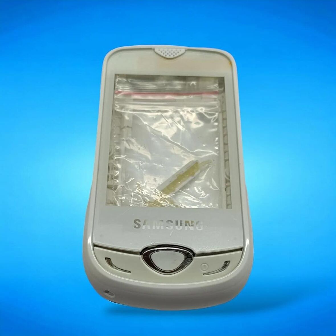 Samsung S3370 Kasa Samsung S3370 Uyumlu Beyaz Renk Orta Kasa Ön Arka Kapak Tuş Takımı 