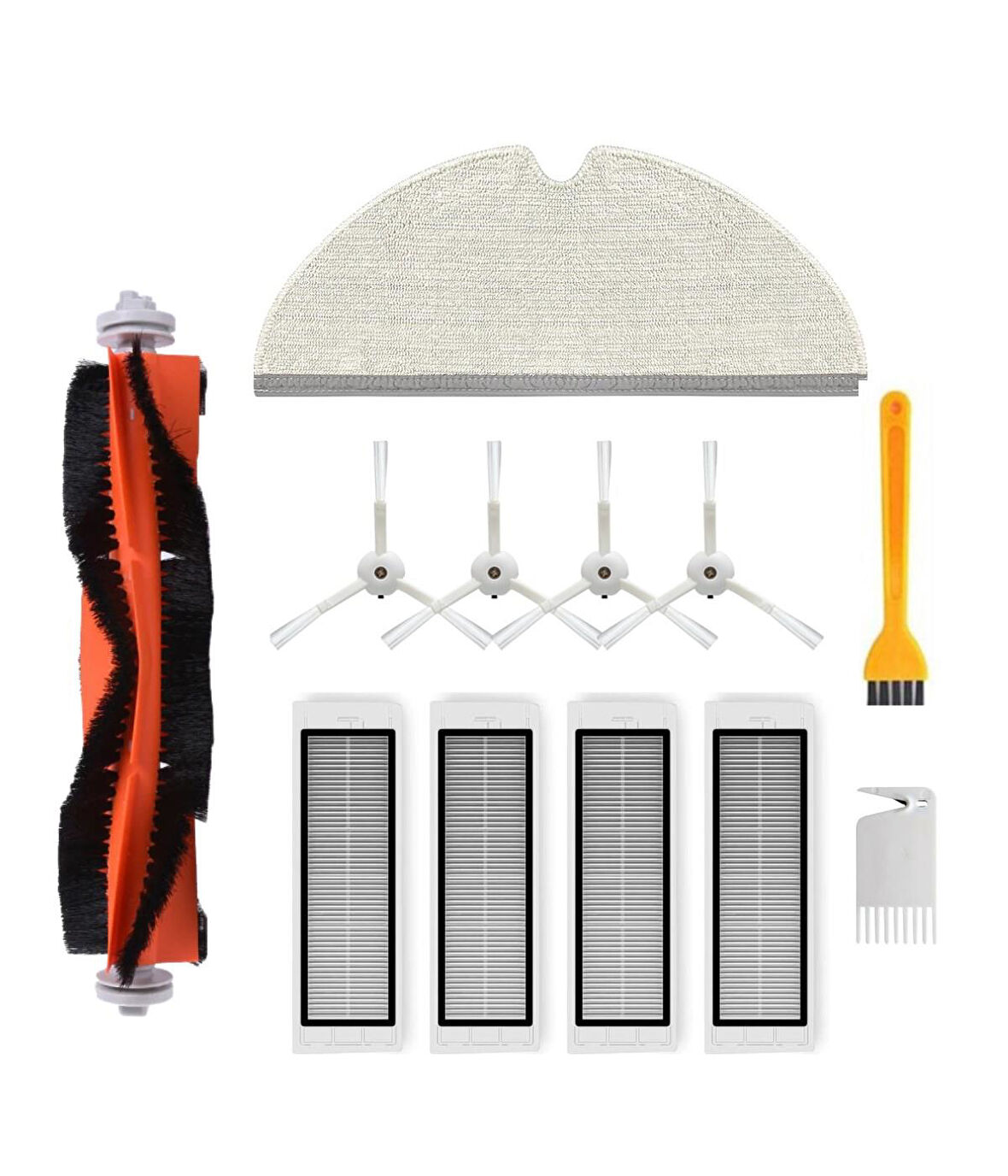 Roborock S50/S55 Uyumlu Yedek Fırça Filtre Mop Seti-12 Parça