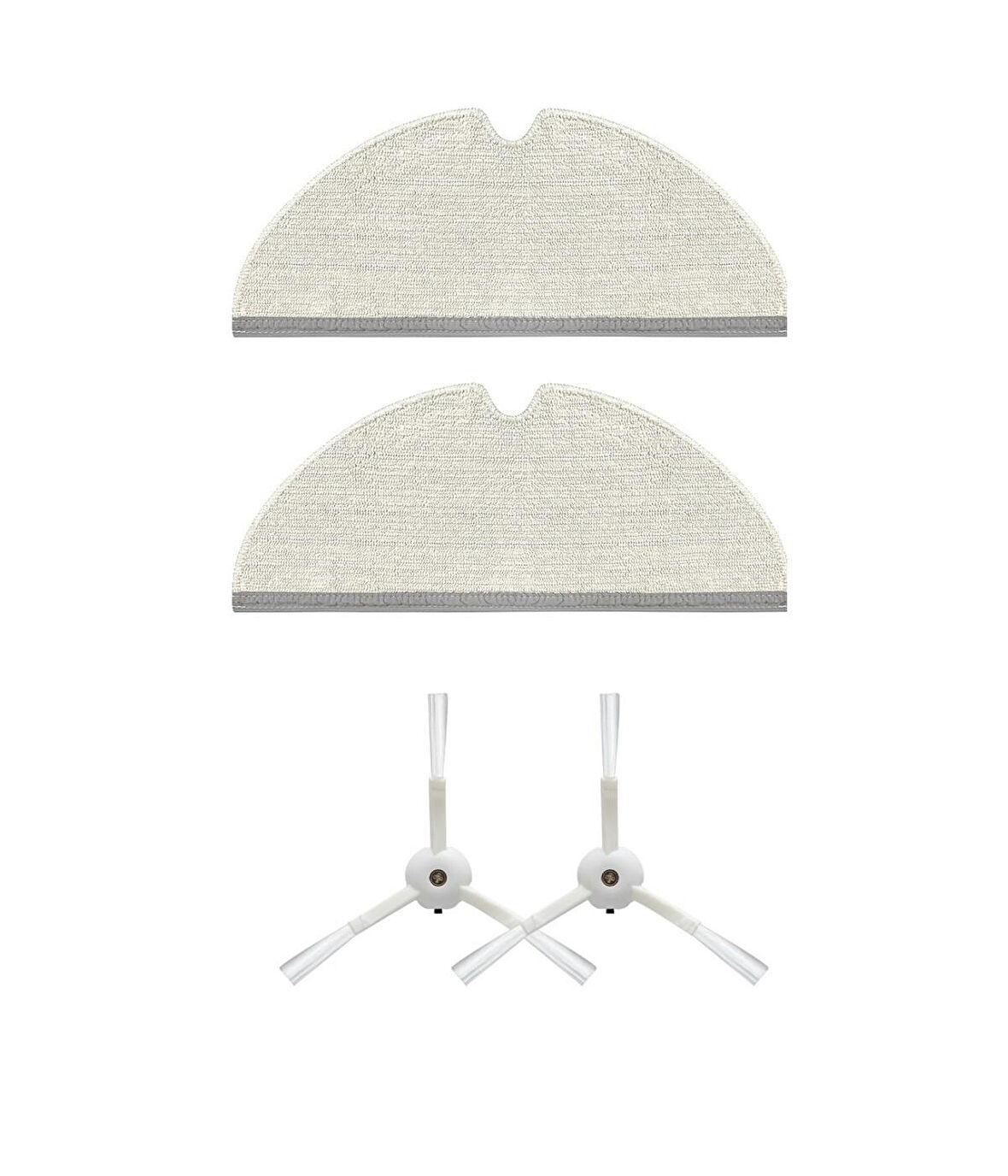 Roborock S50/S55 Uyumlu Yedek Mop ve Yan Fırça-4 Parça