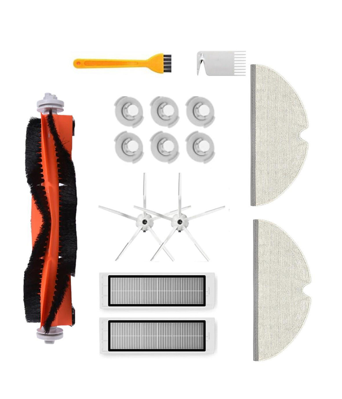 Roborock S50/S55 Uyumlu Yedek Fırça Hepa Filtre Mop Su Tankı Filtre Seti-14 Parça
