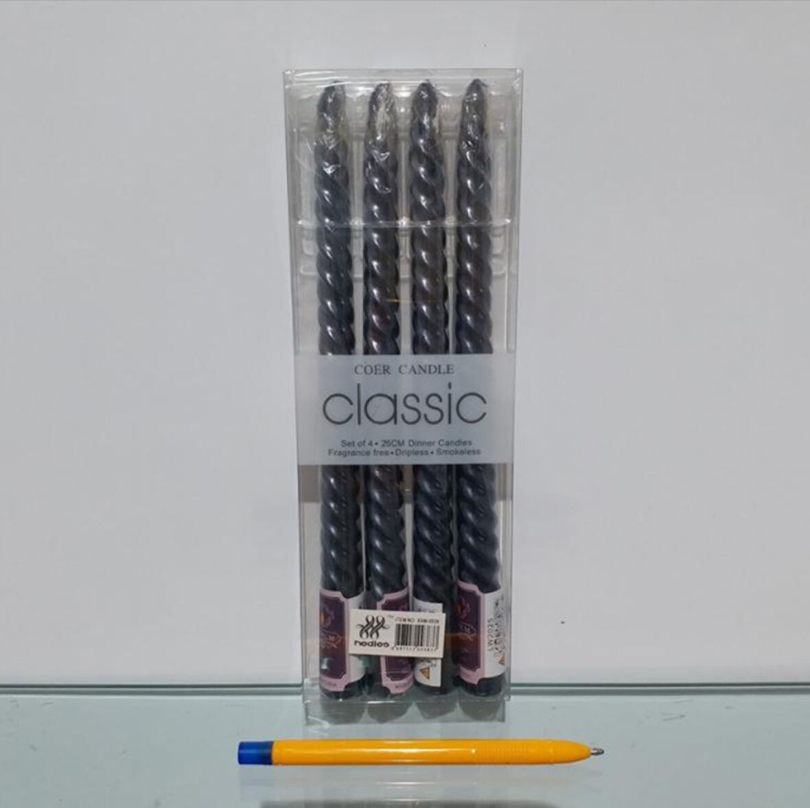 4'lü Akmayan Kokusuz Dumansız 25cm'lik Şamdan Mumu