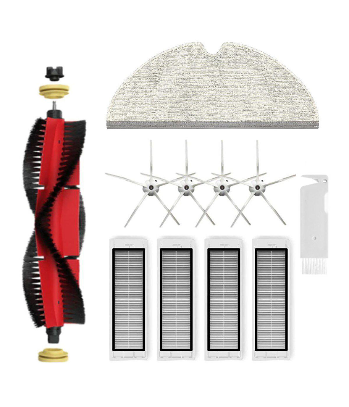 Roborock S5 Max (Beyaz) Uyumlu Yedek Fırça Filtre Mop Seti-11 Parça