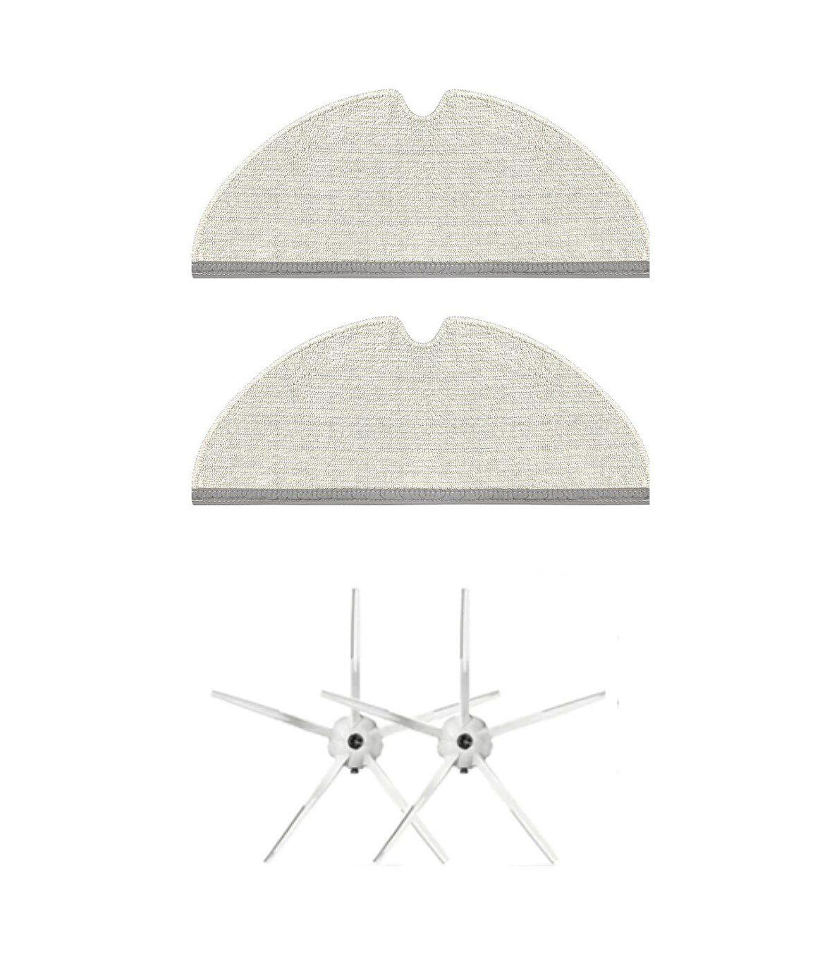 Roborock S5 Max (Beyaz) Uyumlu Yedek Mop ve Yan Fırça-4 Parça