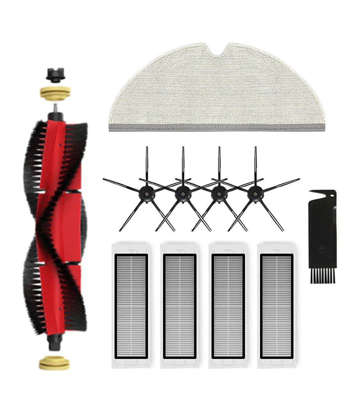 Roborock S5 Max (Siyah) Uyumlu Yedek Fırça Filtre Mop Seti-11 Parça