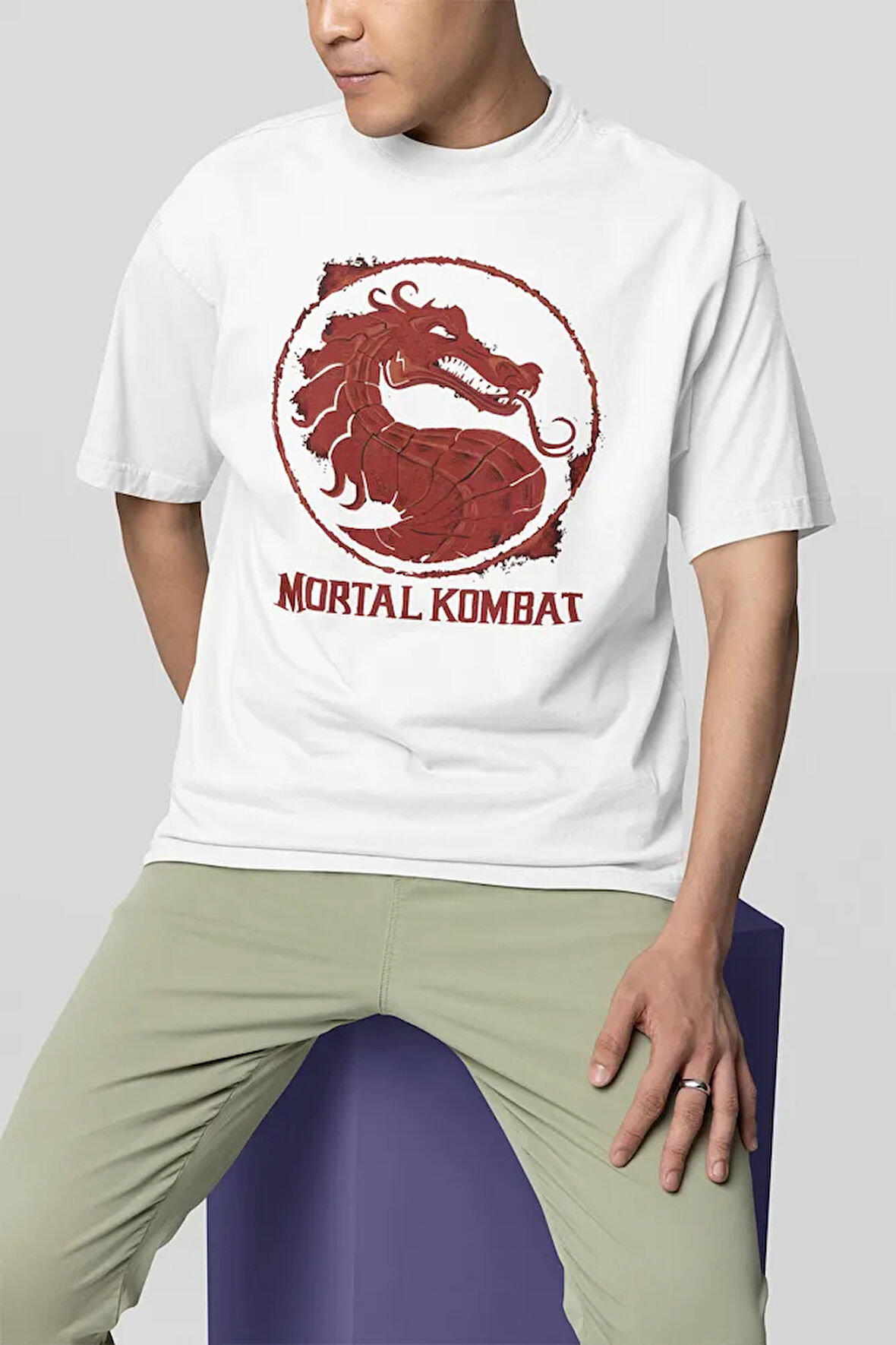 Mortal Kombat Baskılı Unisex Oversize Tişört