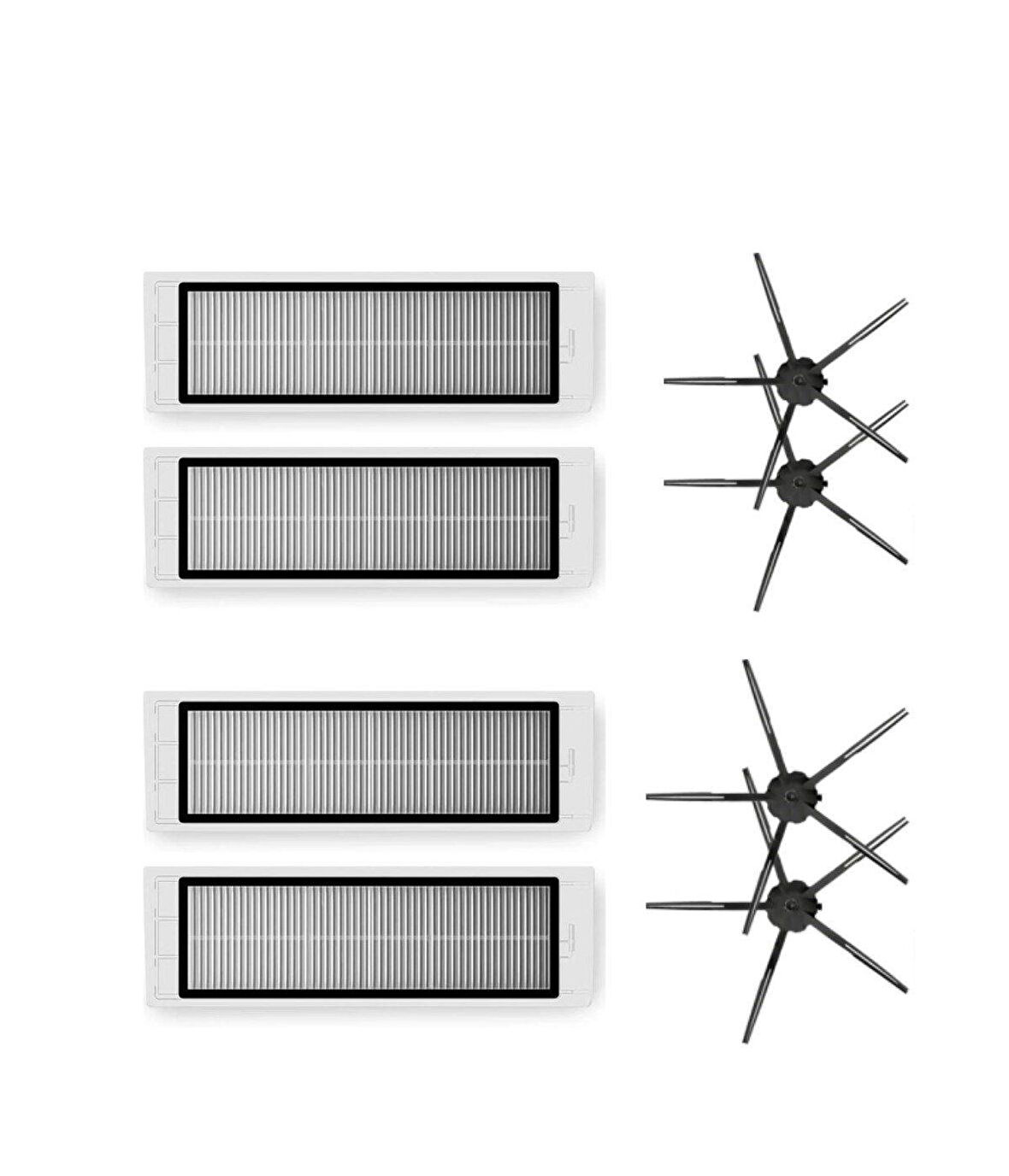 Roborock S6 MaxV Uyumlu Yedek Hepa Filtre Yan Fırça -8 Parça