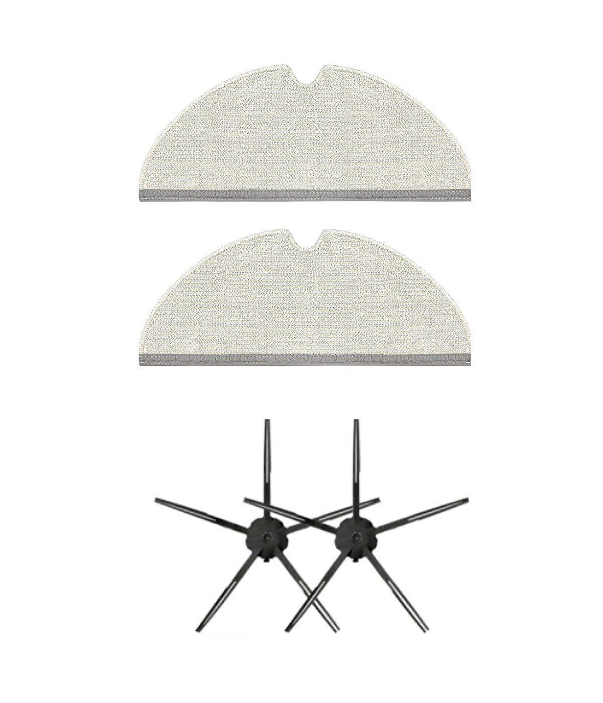 Roborock S6 MaxV Uyumlu Yedek Mop ve Yan Fırça-4 Parça