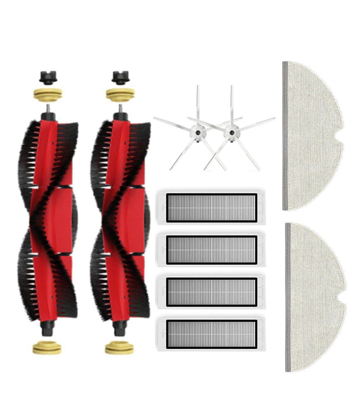 Roborock S6/S6 Pure Uyumlu Yedek Fırça Hepa Filtre Mop Seti-10 Parça