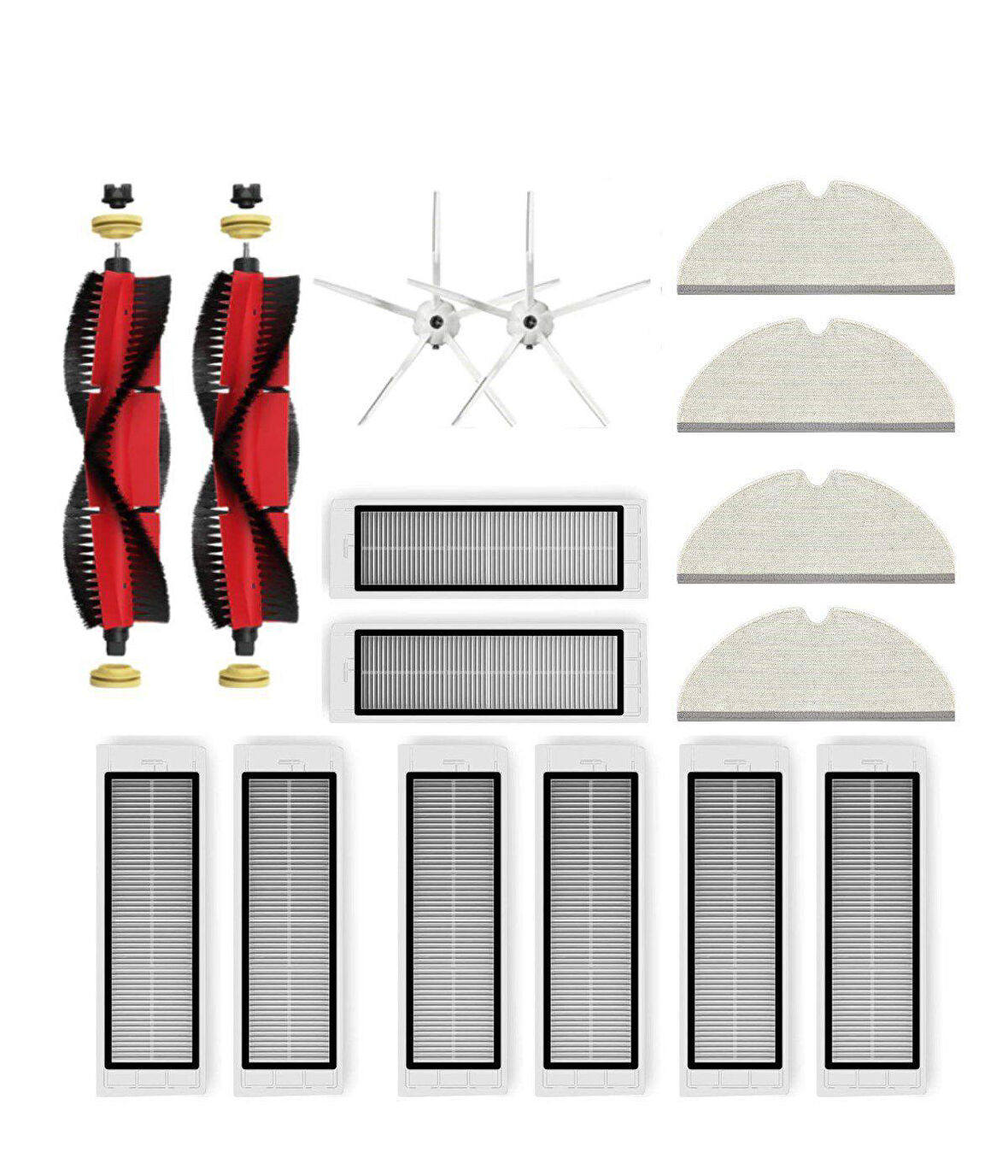 Roborock S6/S6 Pure Uyumlu Yedek Fırça Hepa Filtre Mop Seti-16 Parça