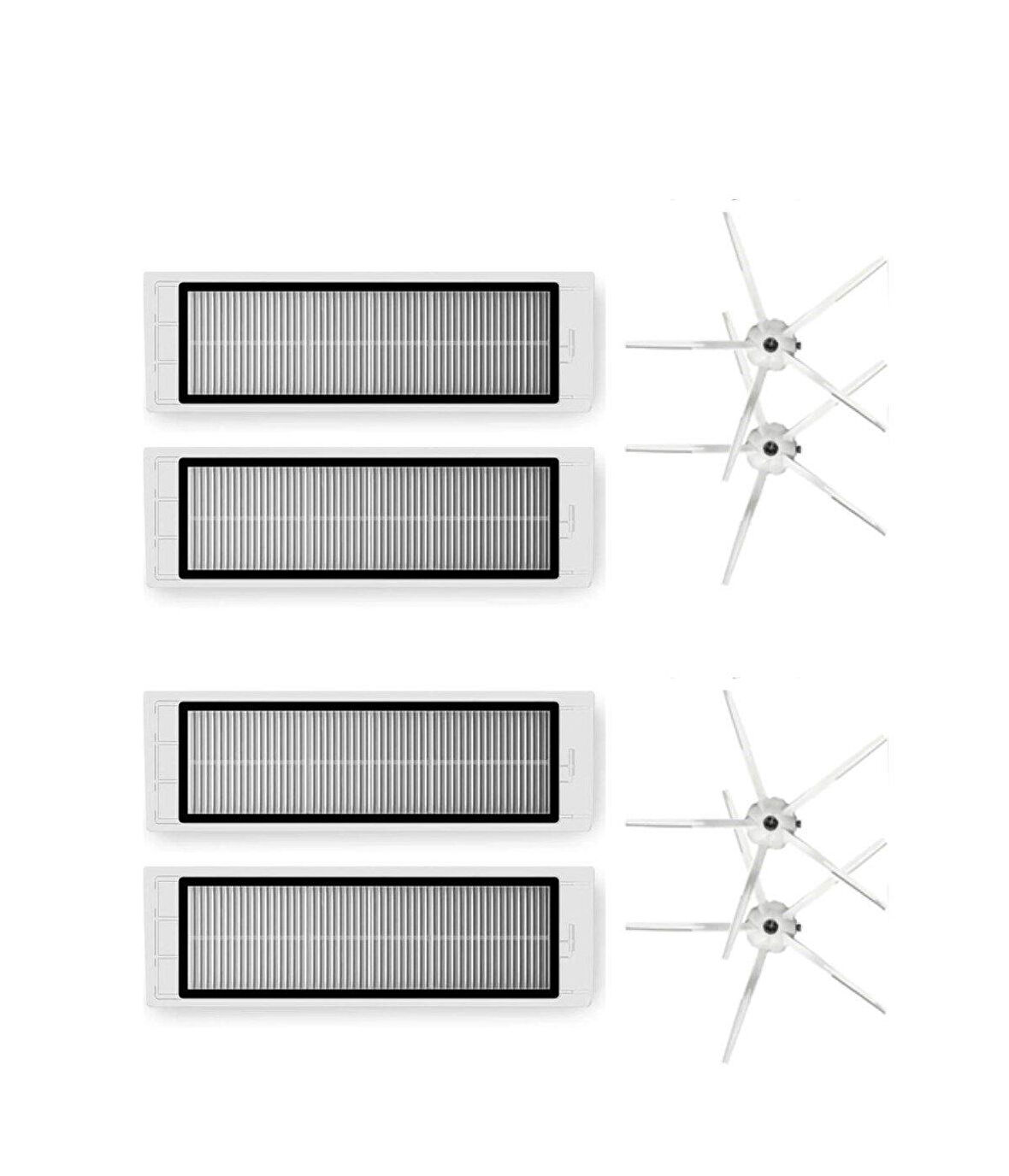 Roborock S6/S6 Pure Uyumlu Yedek Hepa Filtre Yan Fırça -8 Parça