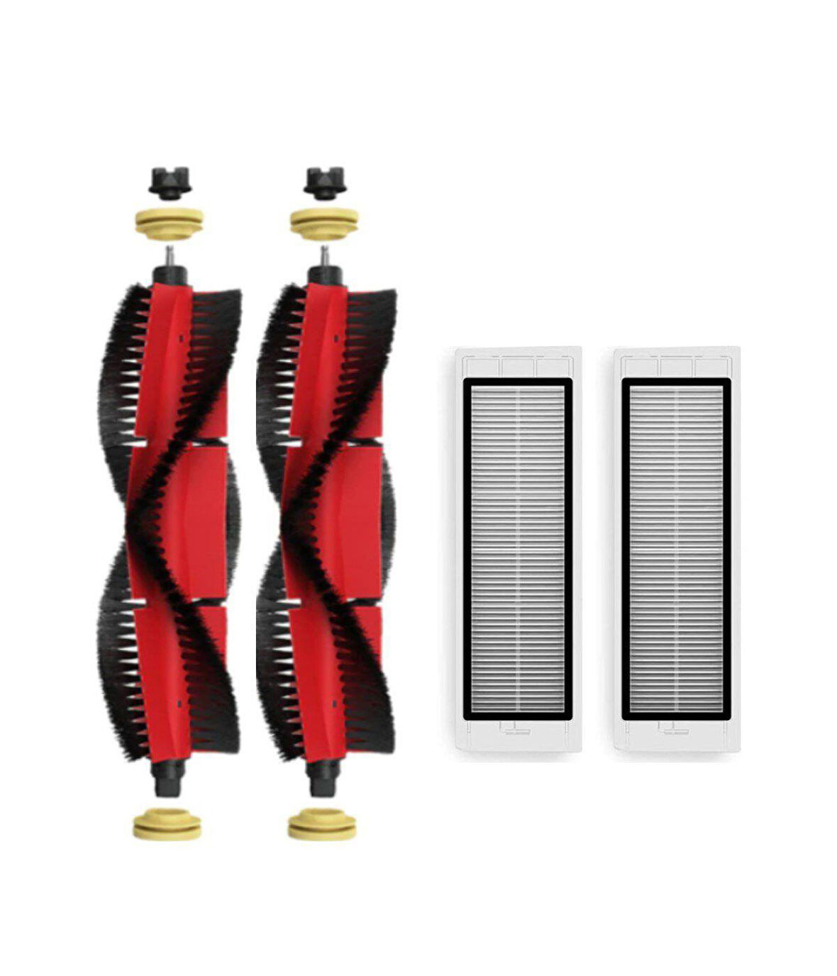 Roborock S6/S6 Pure Uyumlu Yedek Ana Fırça ve Hepa Filtre-4 Parça