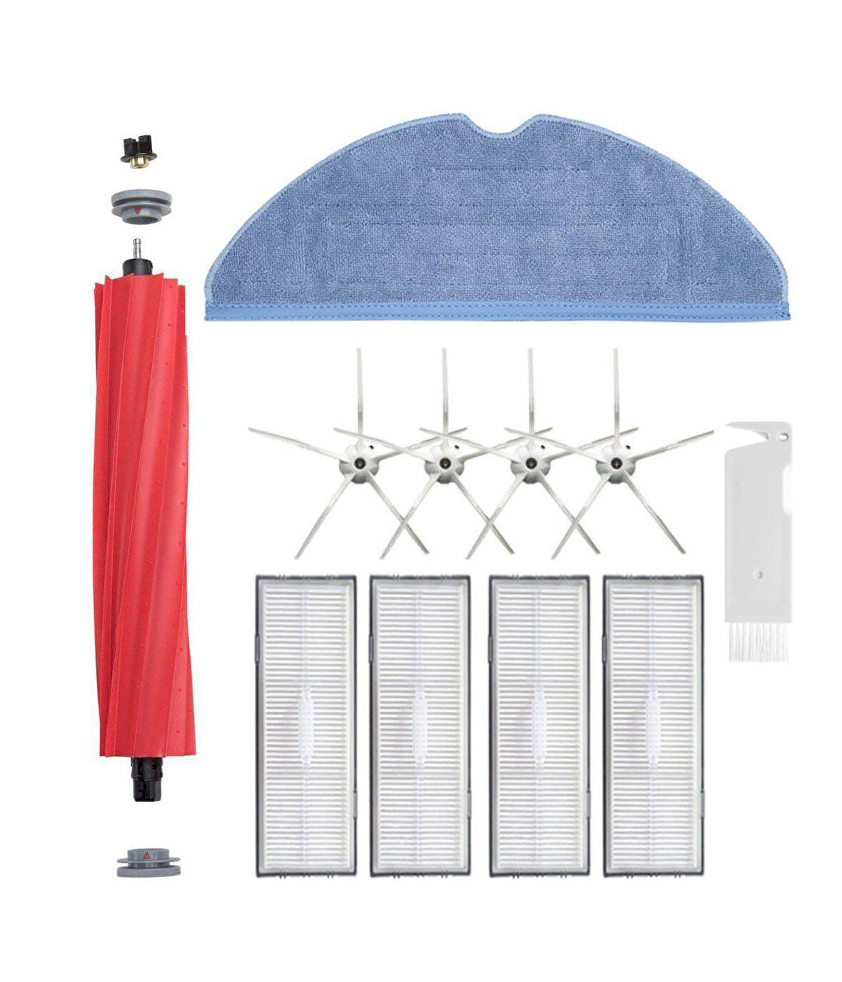Roborock S7 Beyaz Uyumlu Yedek Fırça Hepa Filtre Mop Seti-11 Parça