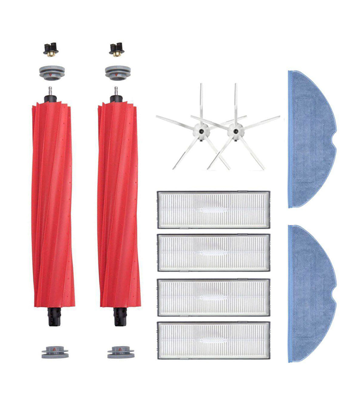 Roborock S7 Beyaz Uyumlu Yedek Fırça Hepa Filtre Mop Seti-10 Parça