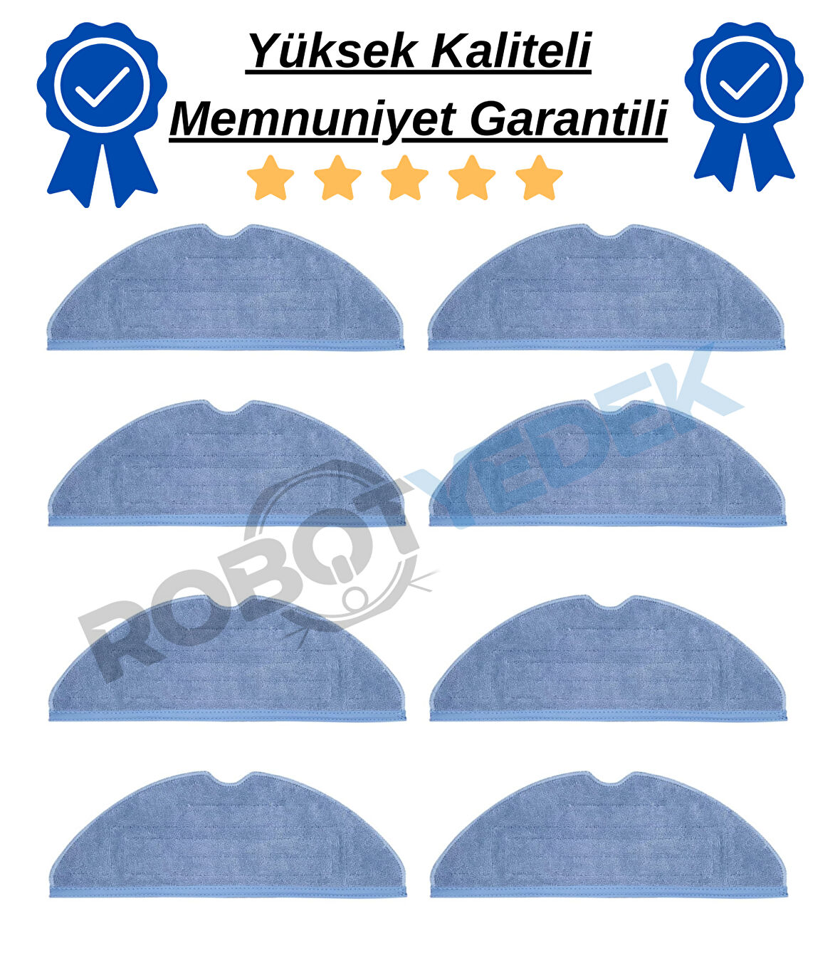 Roborock S7 Maxv, S7 Maxv Ultra Uyumlu 8 Adet Mop Fiber Bez Paspas