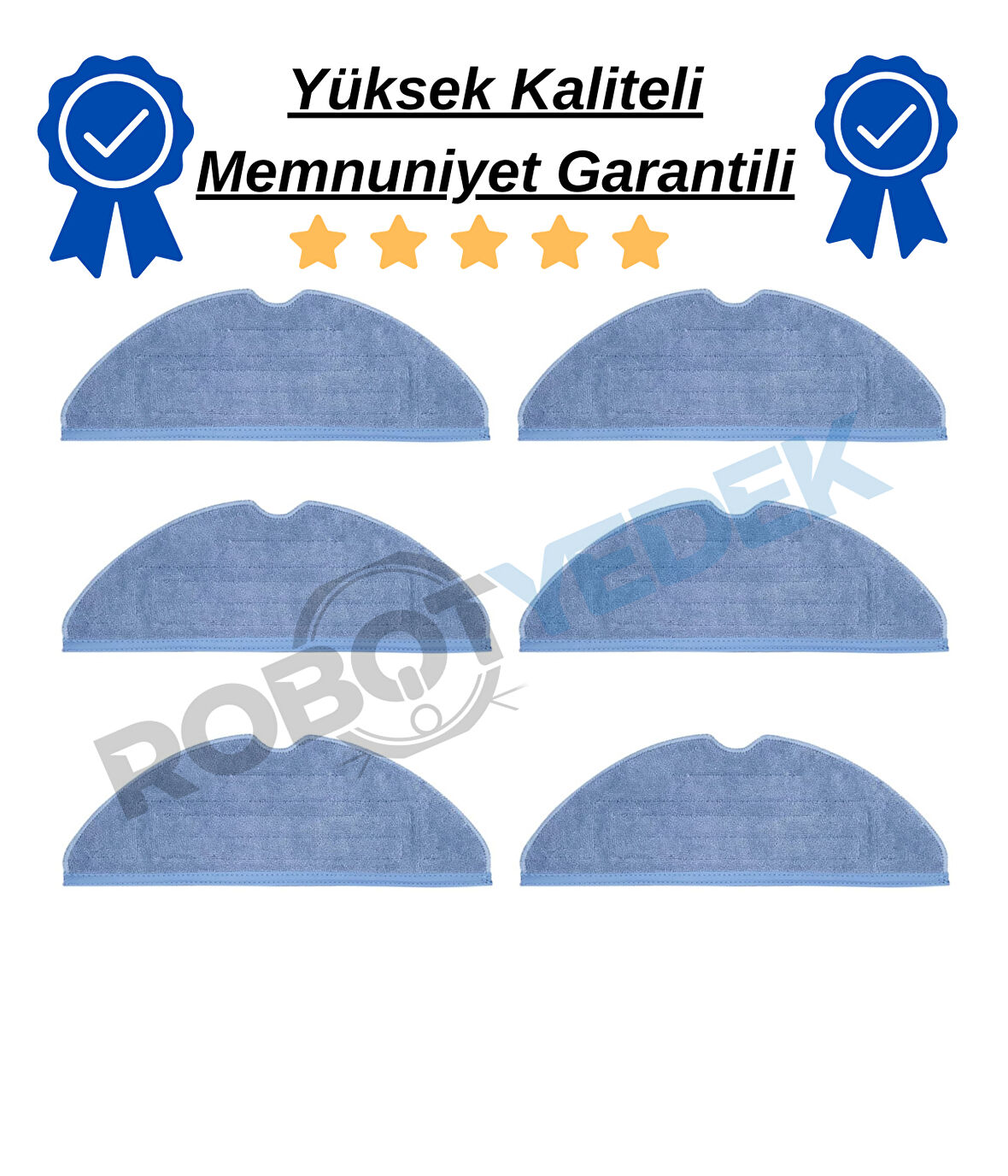 Roborock S7 Uyumlu 6 Adet Mop Bez-Yüksek Kaliteli