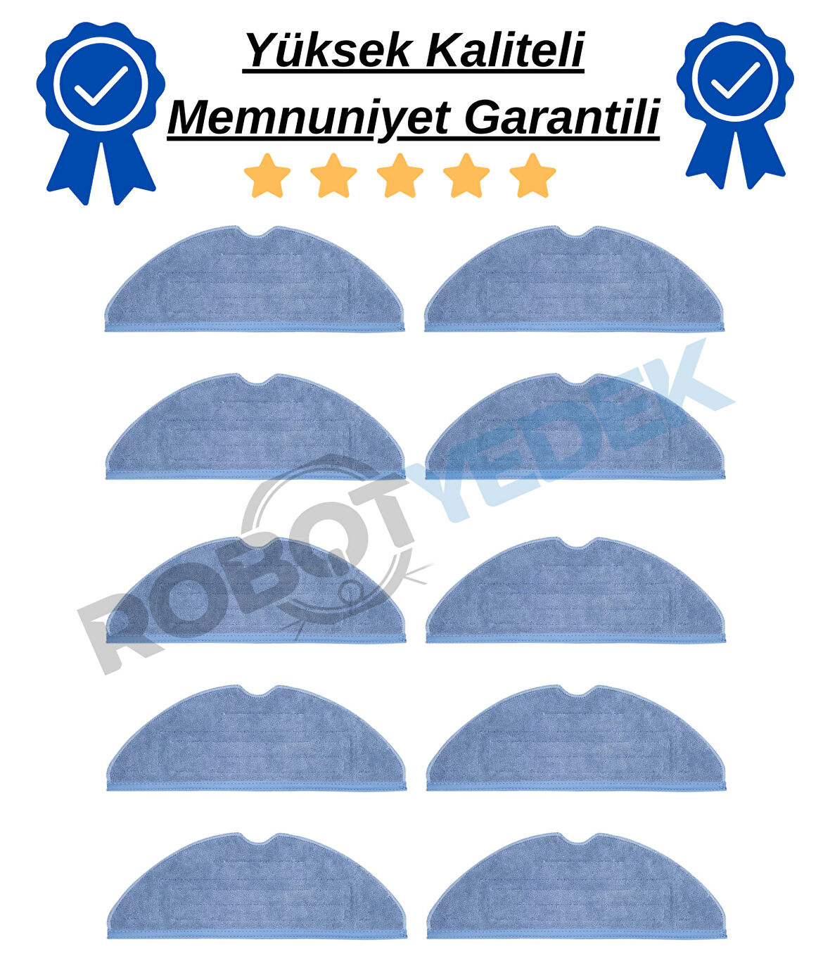 Roborock S7 Uyumlu 10 Adet Mop Bez-Yüksek Kaliteli