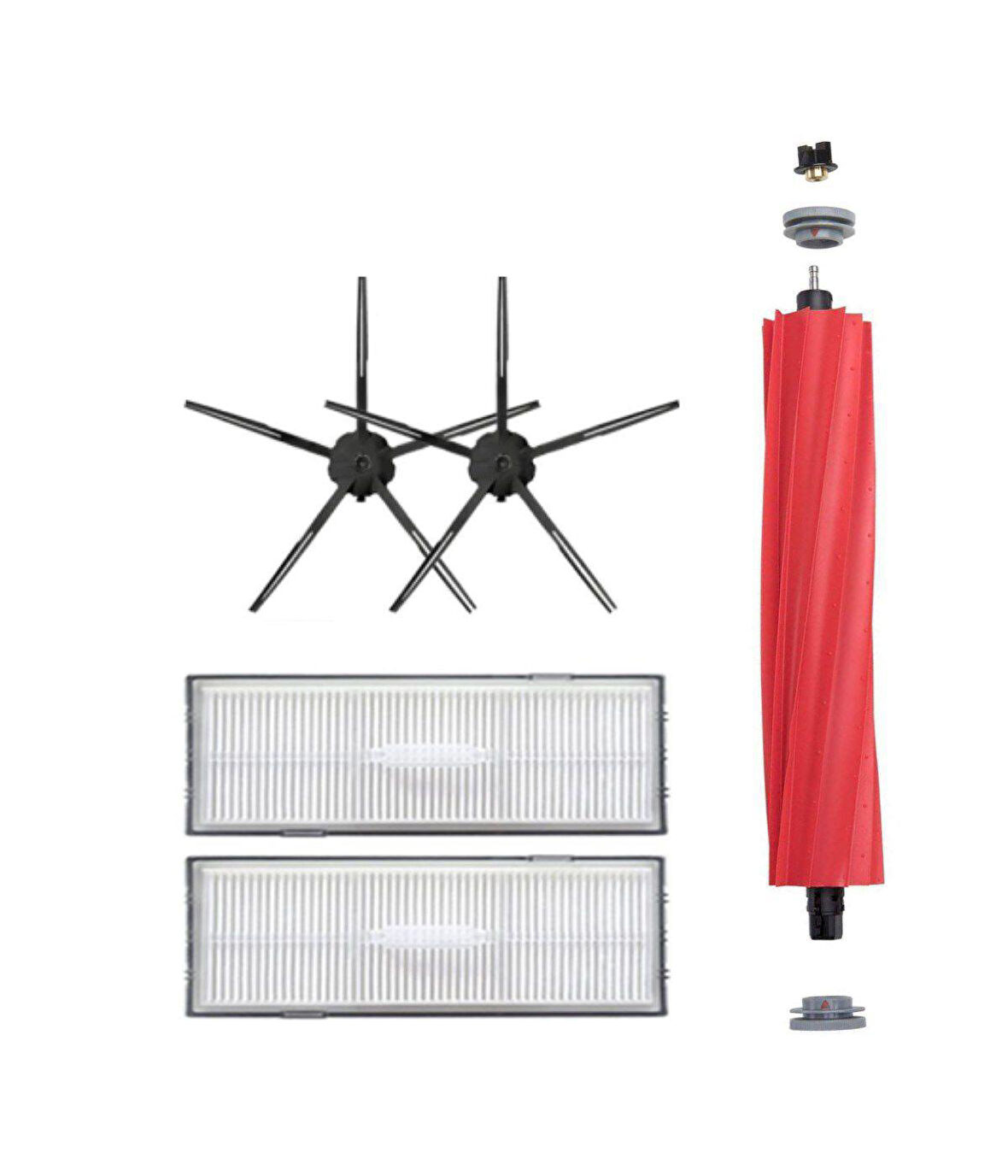 Roborock S7 Siyah Uyumlu Yedek Mopsuz Fırça Hepa Filtre Seti-5 Parça