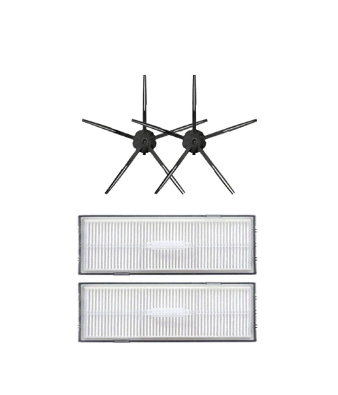 Roborock S7 Siyah Uyumlu Yedek Hepa Filtre ve Yan Fırça-4 Parça