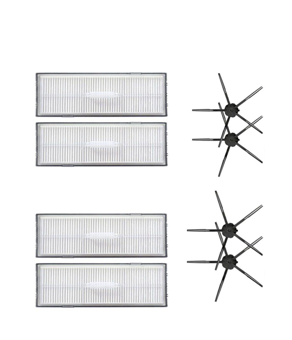 Roborock S7 Siyah Uyumlu Yedek Hepa Filtre ve Yan Fırça-8 Parça