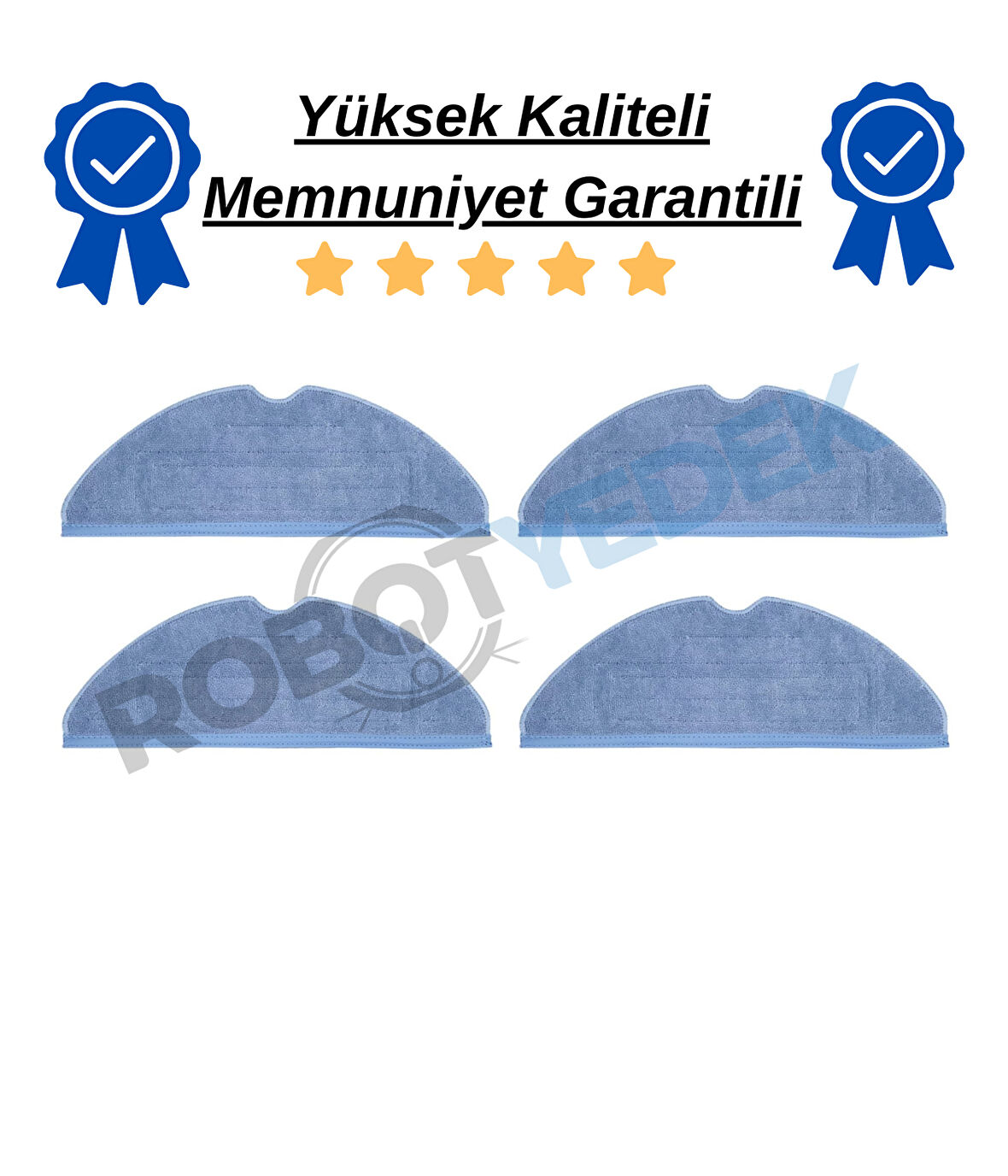 Roborock S8, S8 Plus, S8 Pro Ultra Uyumlu 4 Adet Mop Fiber Bez Paspas-Yüksek Kaliteli