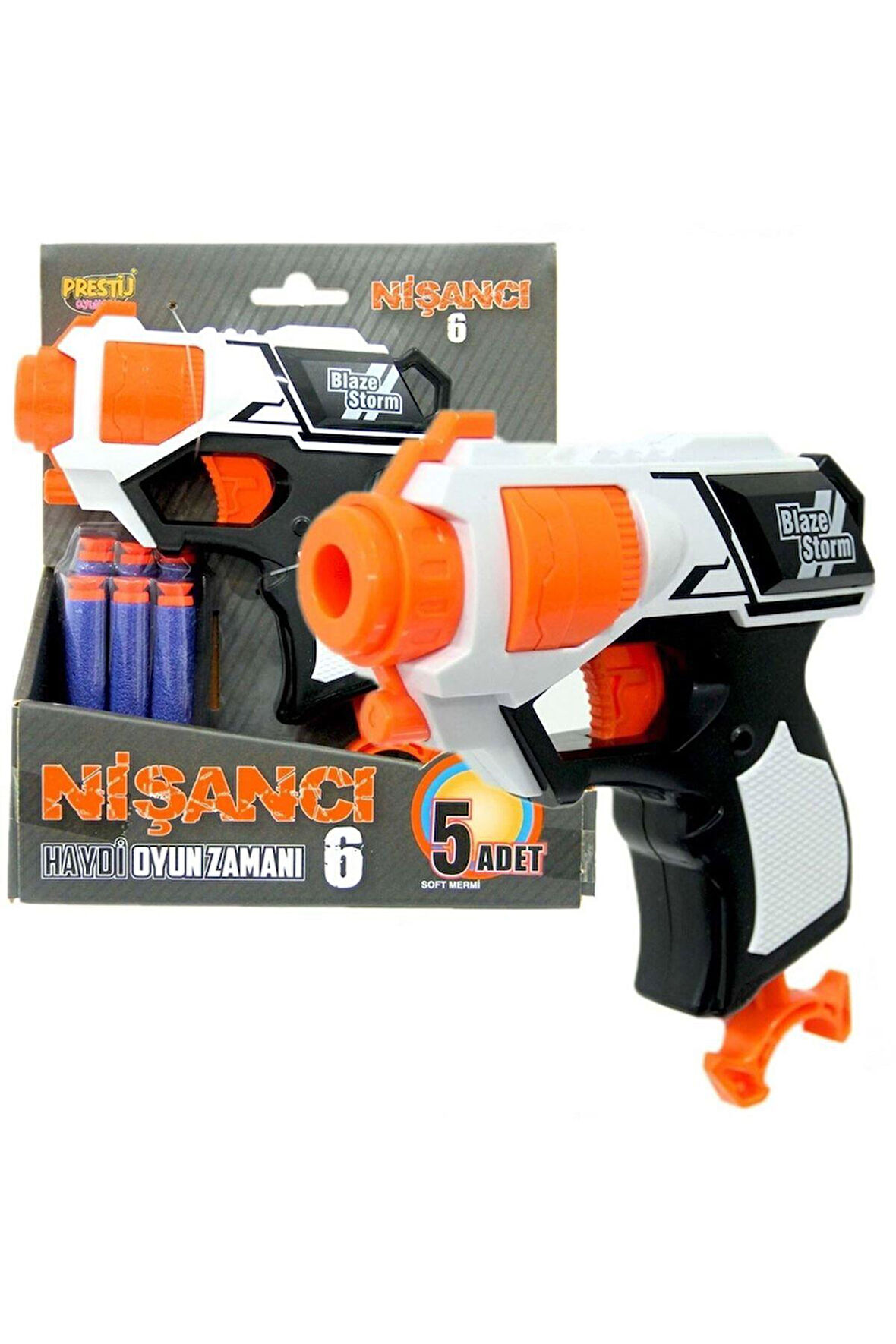 Seçti̇m Aldim Presti̇j Ni̇şanci Nerf Sünger Tabancasi 6 Mermi̇ 12+