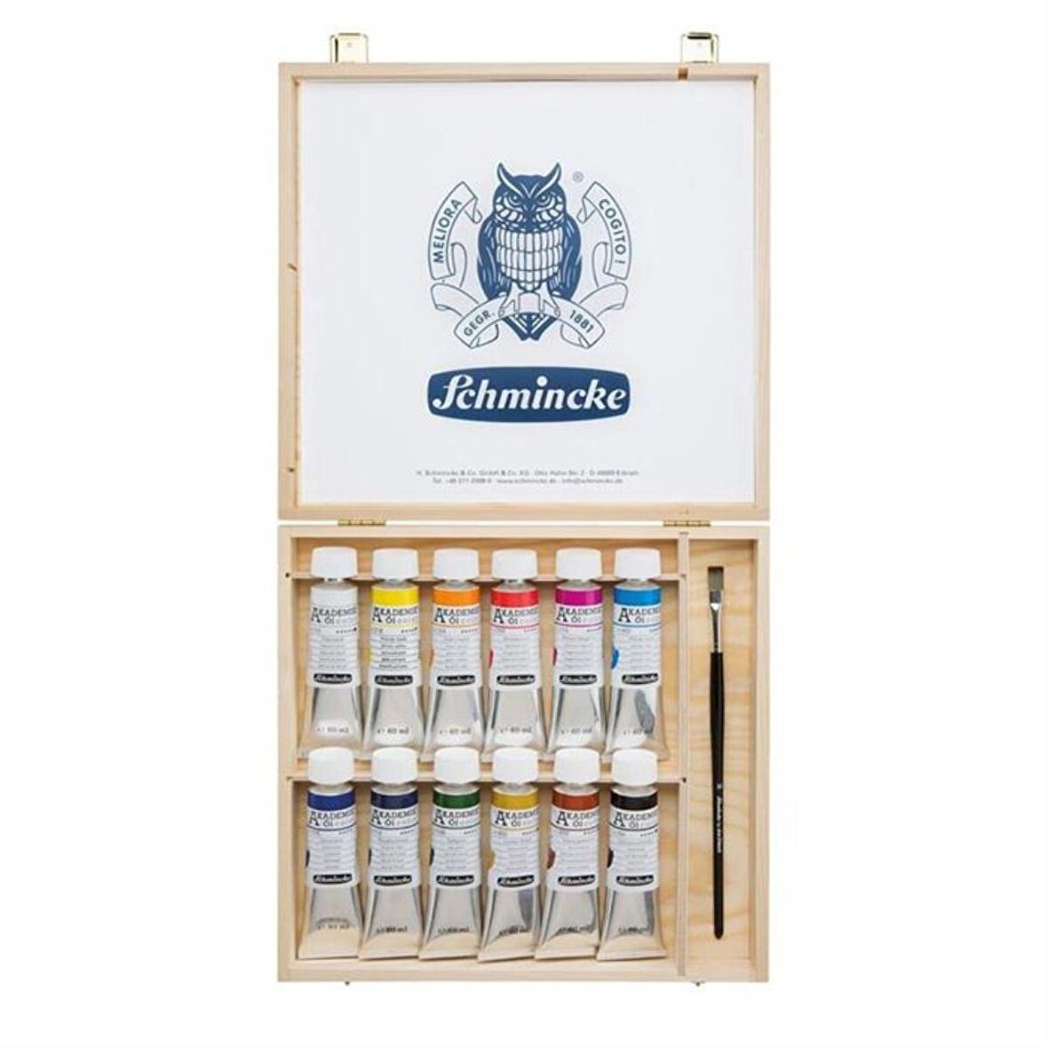 Schmincke Akademie Ahşap Kutu Yağlı Boya Seti 12 X 60 ml