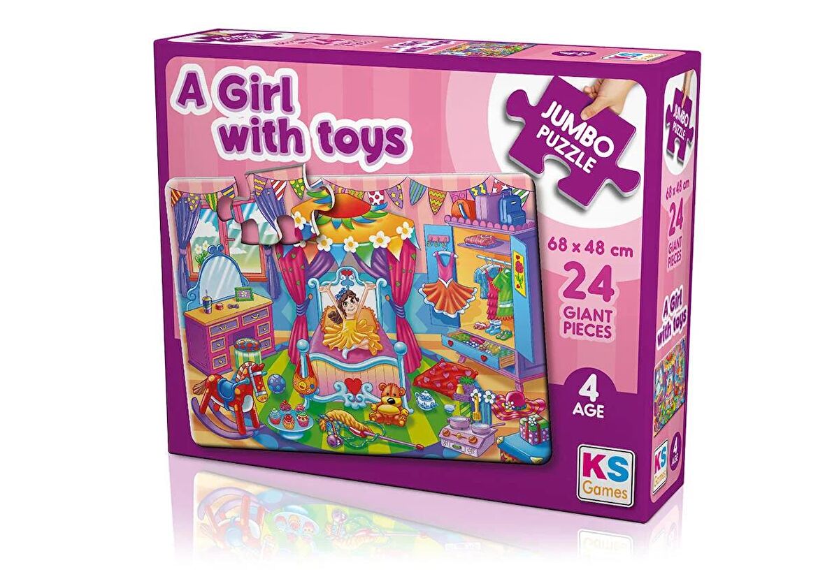 24 Parça A Girl With Toys Ks Games Jumbo Puzzle